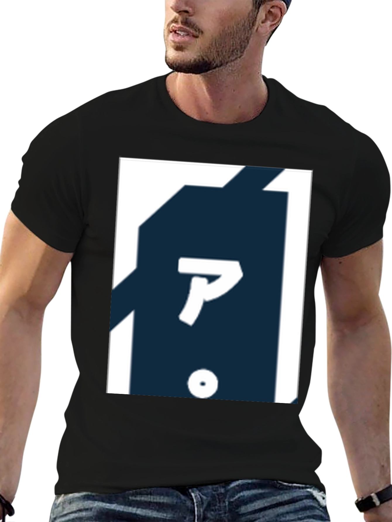 Black Graphic T-Shirt with Japanese Lettering view 6