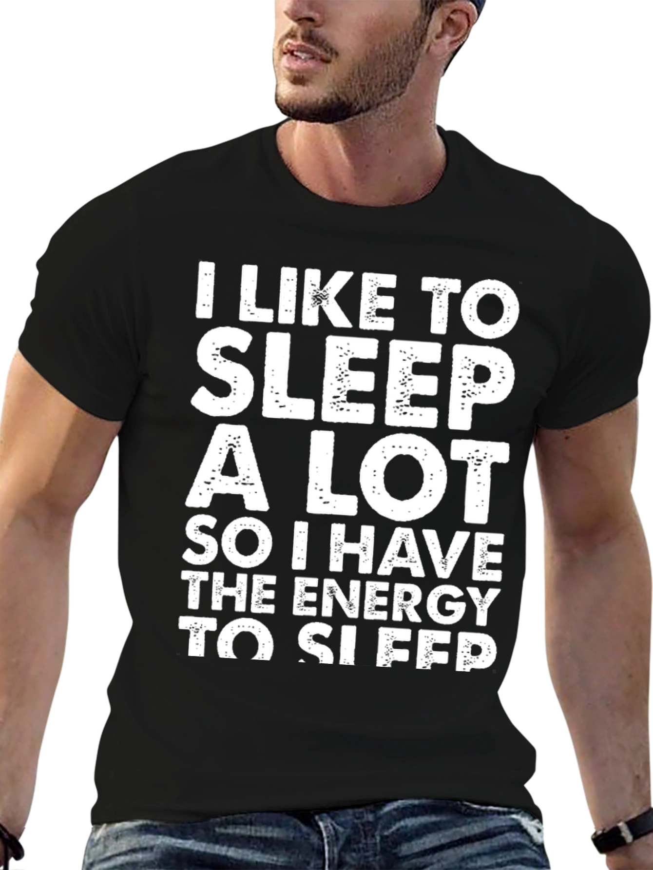 Black Funny Sleep T-Shirt: I Like To Sleep A Lot view 6