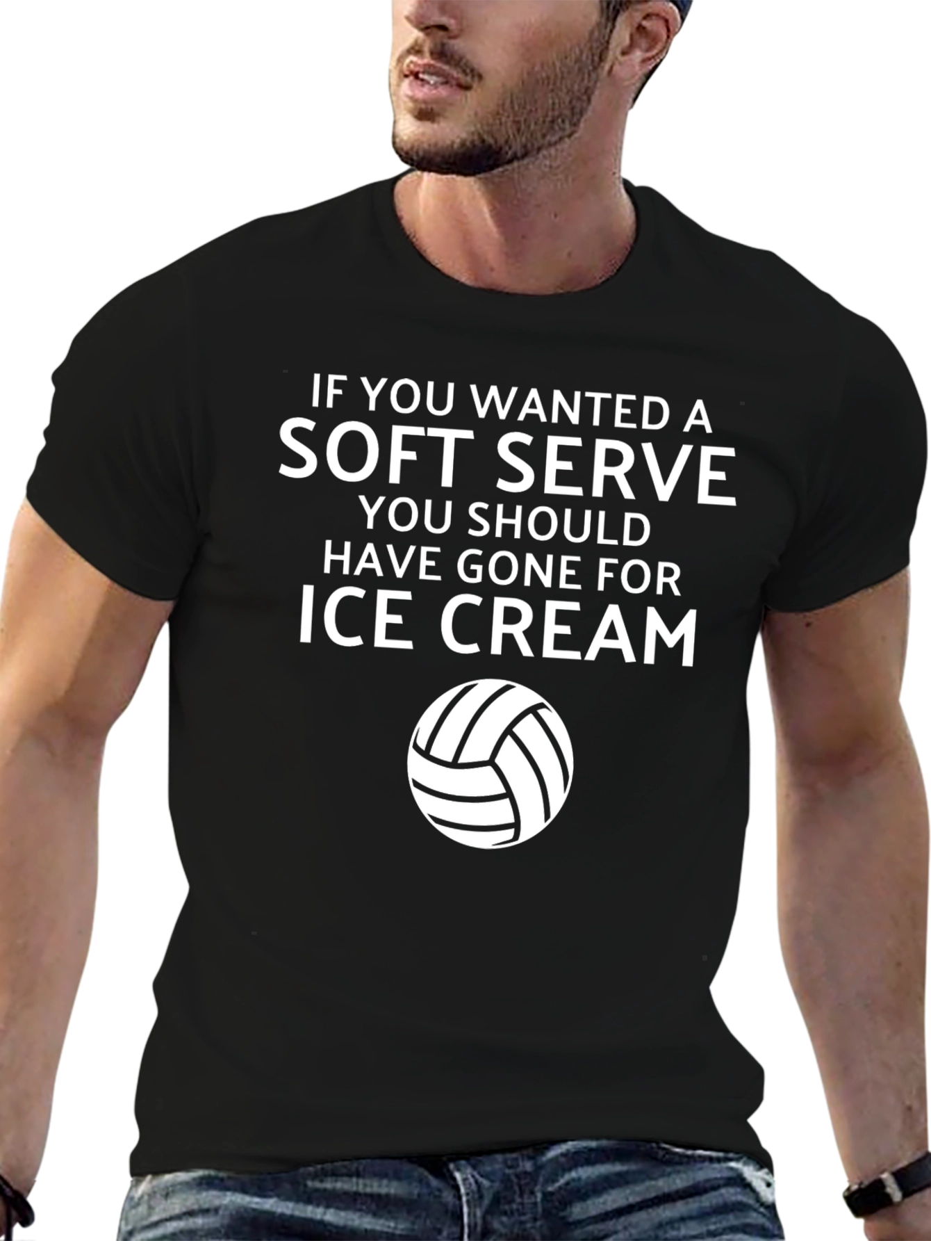 Black Volleyball Soft Serve Graphic Tee view 6