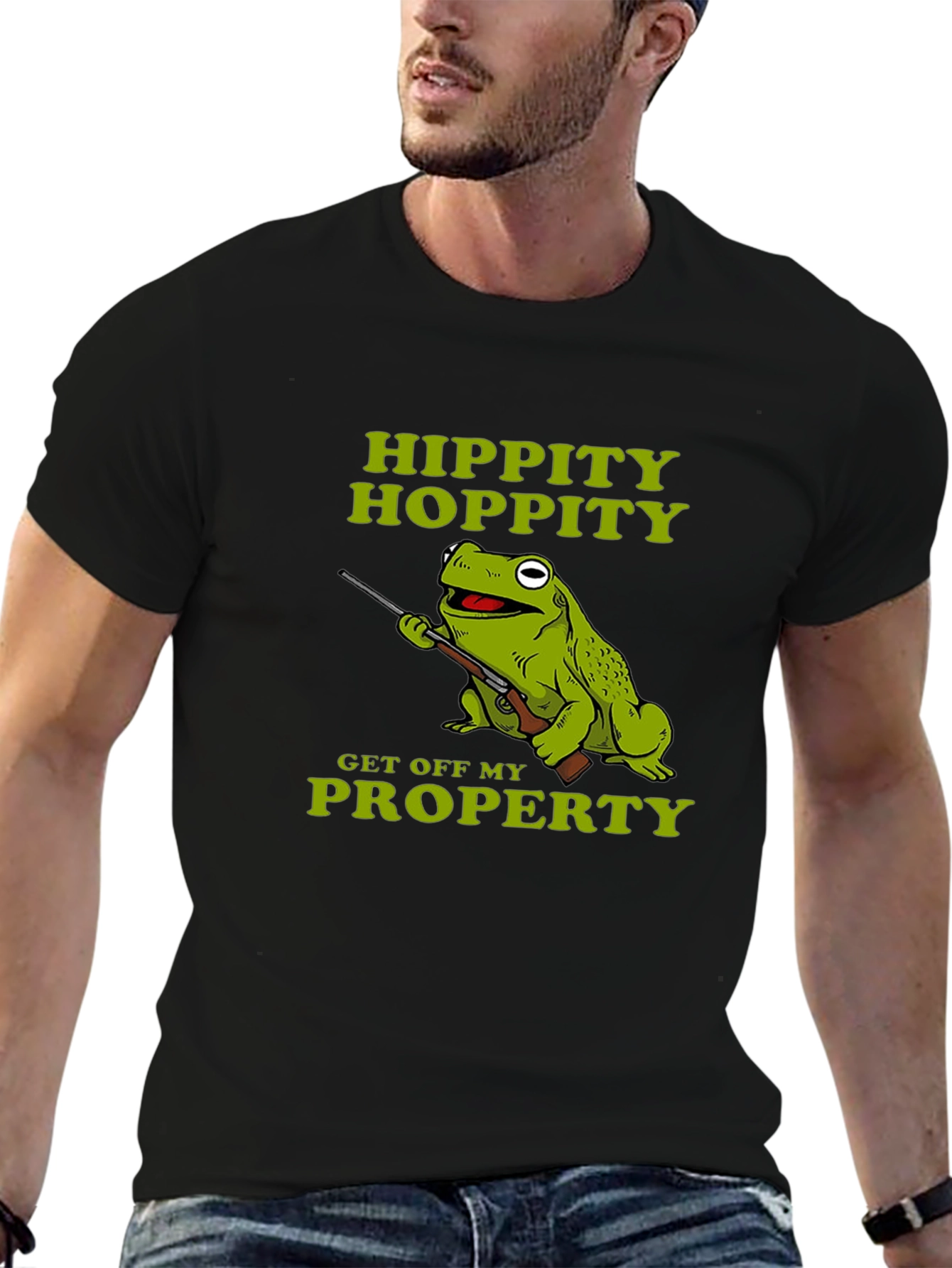 Black Hippity Hoppity Frog T-Shirt view 6