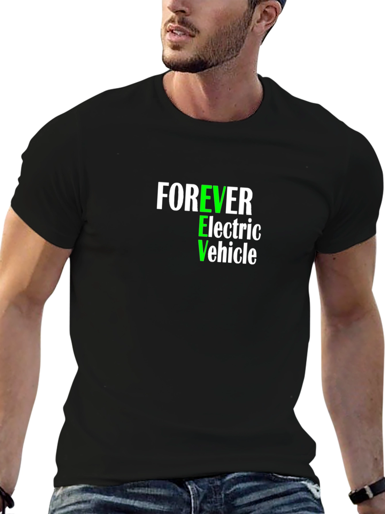 Black Forever Electric Vehicle T-Shirt - Eco-Friendly Fashion view 6
