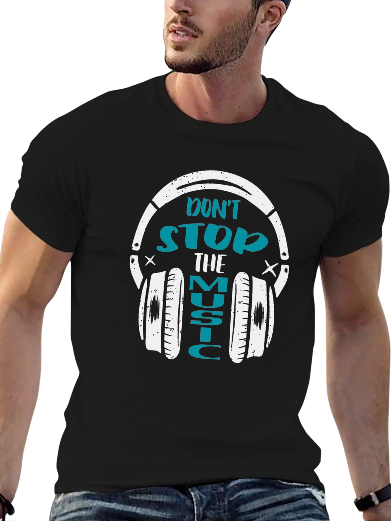 Black Don't Stop the Music Graphic T-Shirt view 6