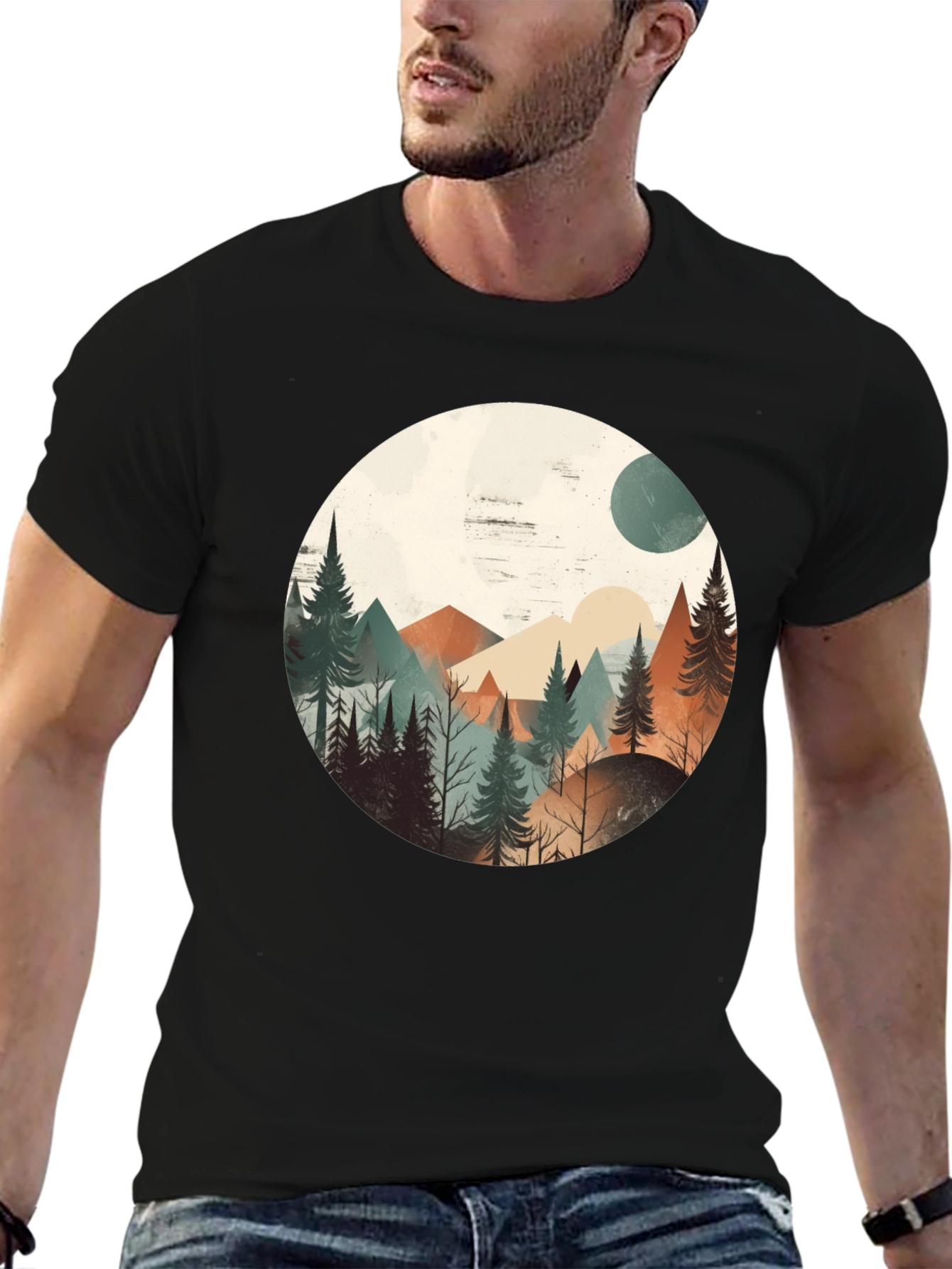 Black Mountainscape Graphic Tee - Unisex Comfort view 6
