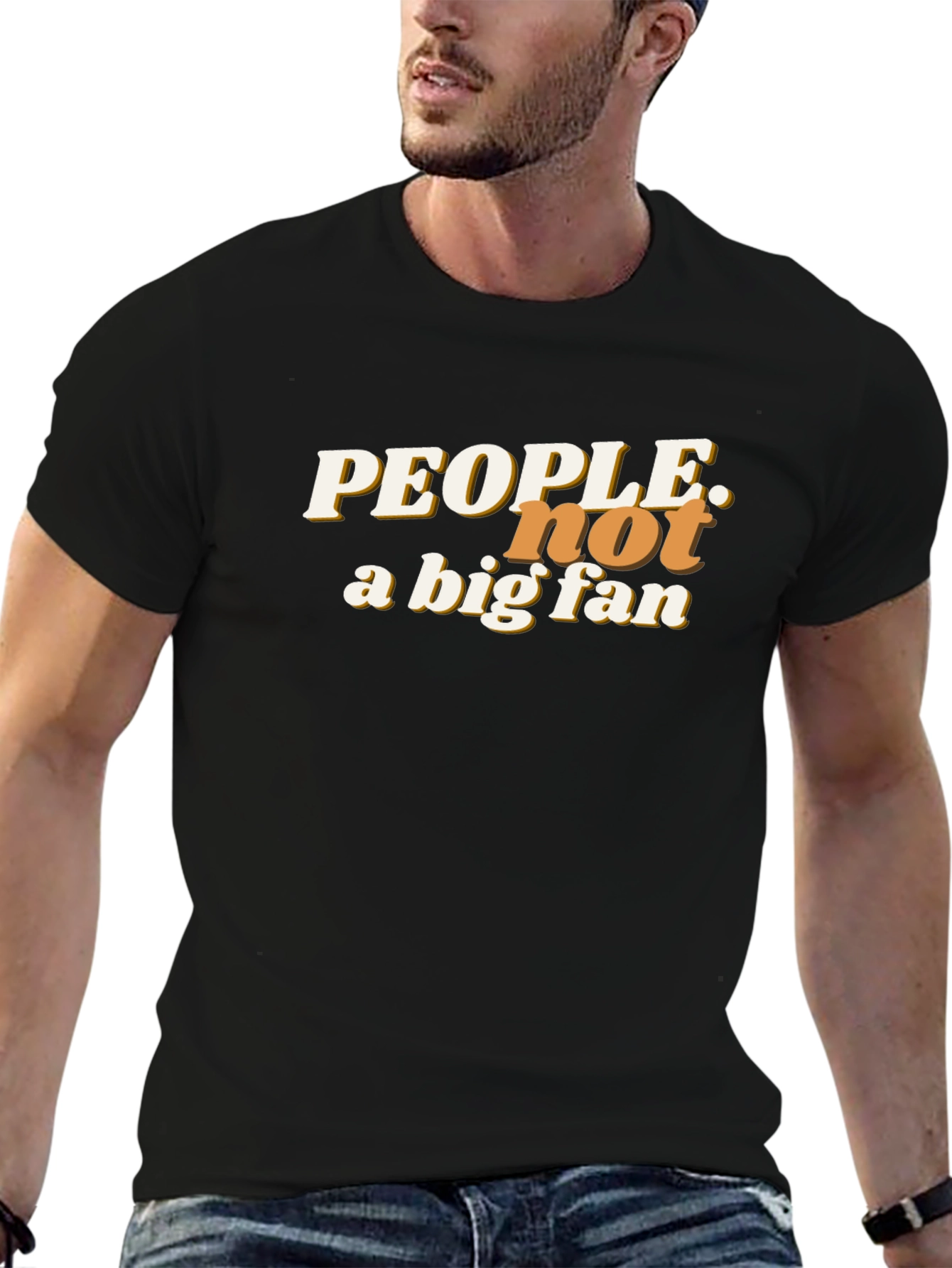 Black People Not A Big Fan Graphic Tee - Black view 6