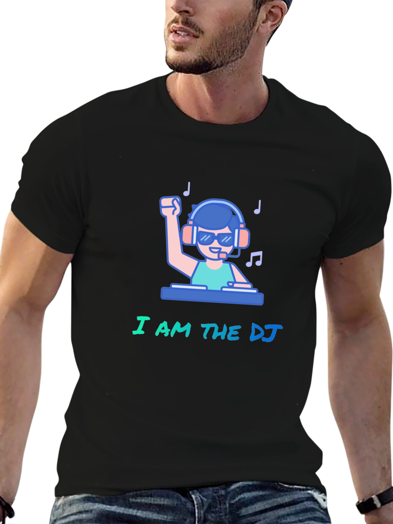 Black I Am The DJ Black T-Shirt view 6