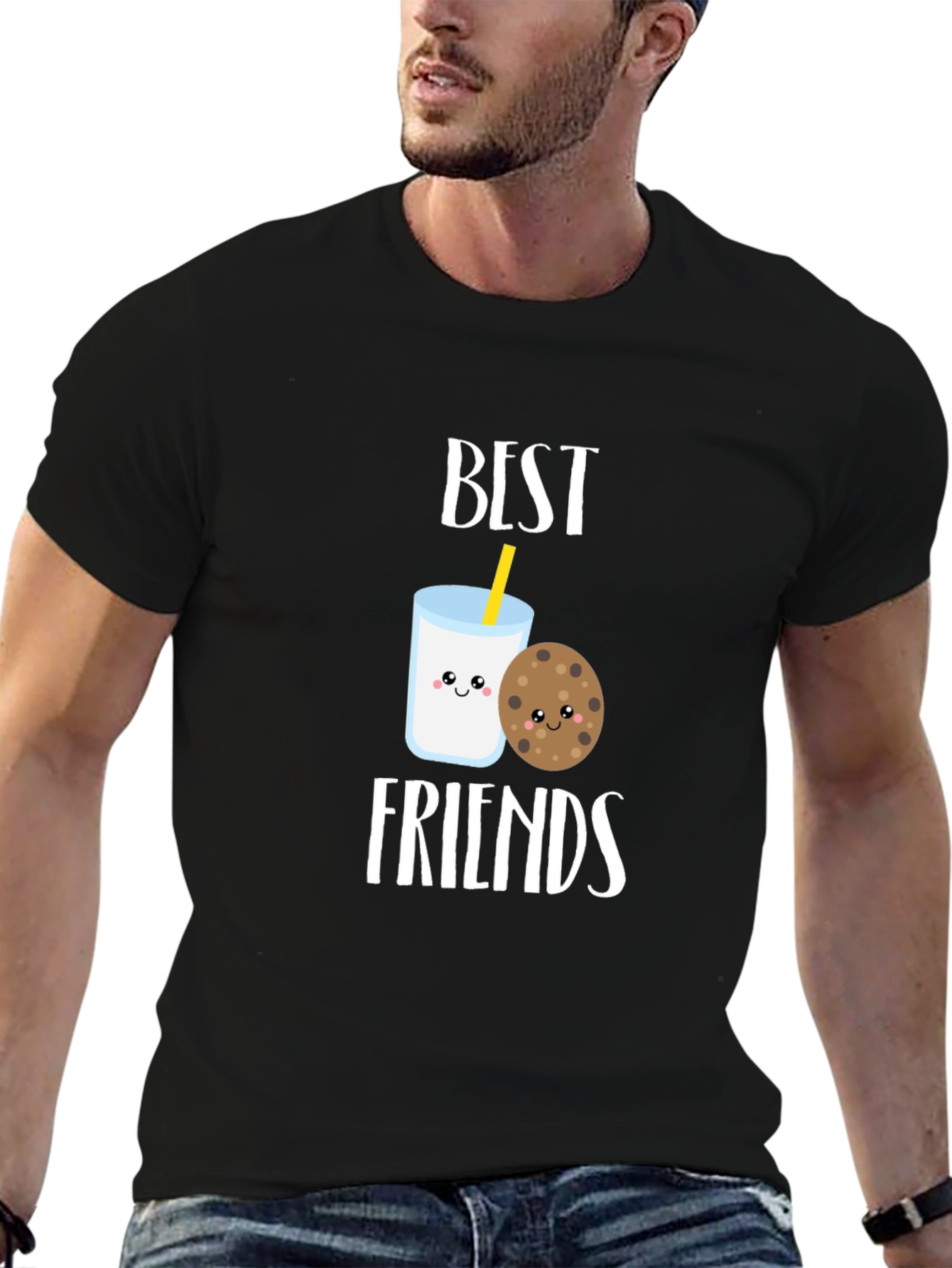 Black Best Friends Cookie & Milk Graphic Tee view 6