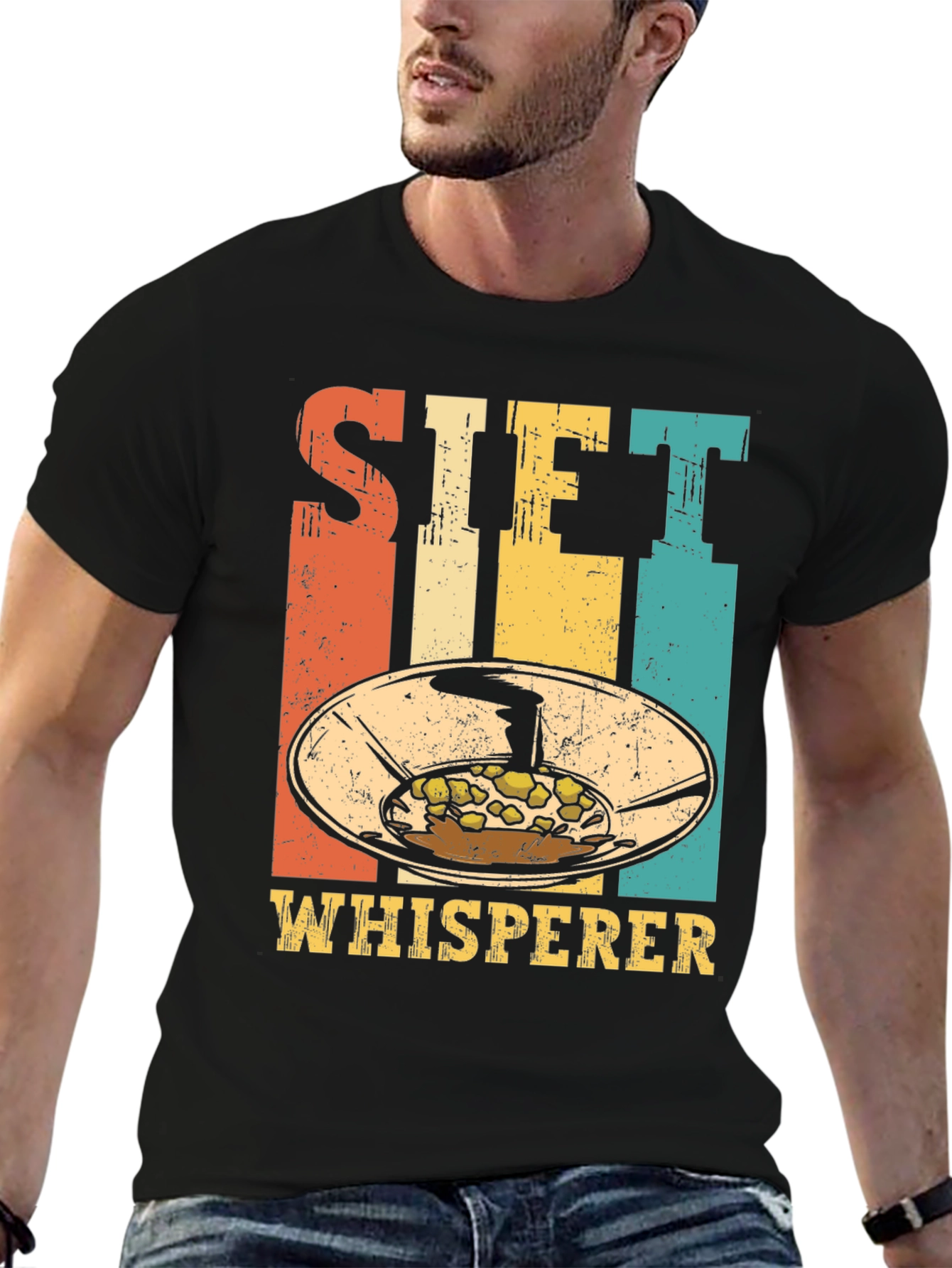 Black Sift Whisperer Retro T-Shirt - Baking Lover's Tee view 6