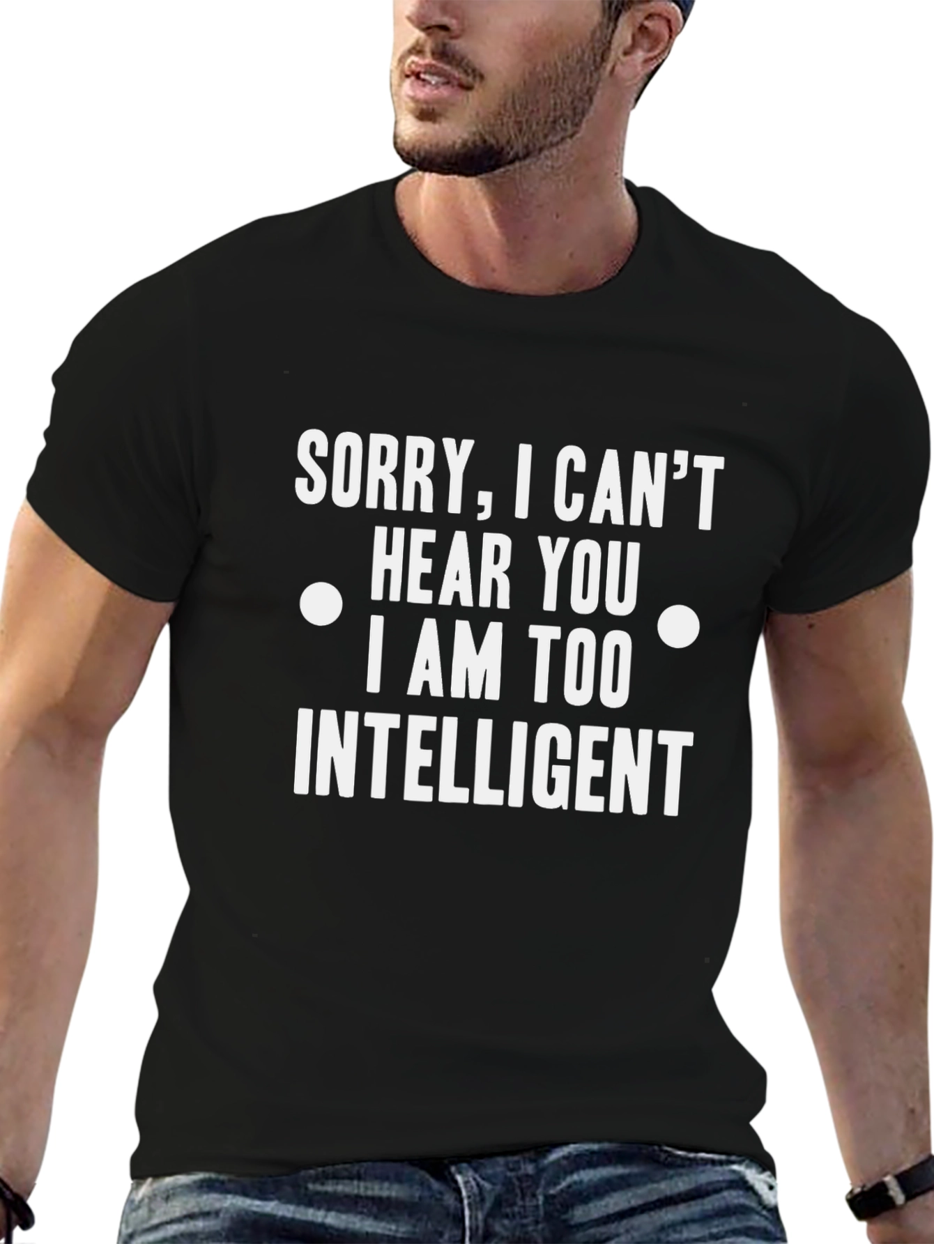 Black Funny Intelligent Slogan T-Shirt view 6
