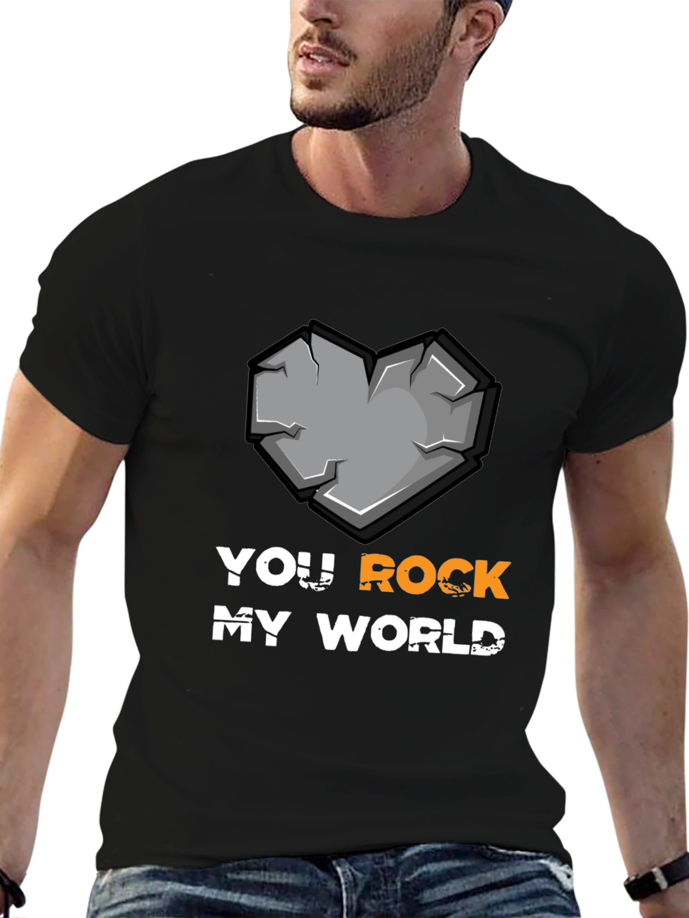 Black You Rock My World Graphic T-Shirt - Black view 6