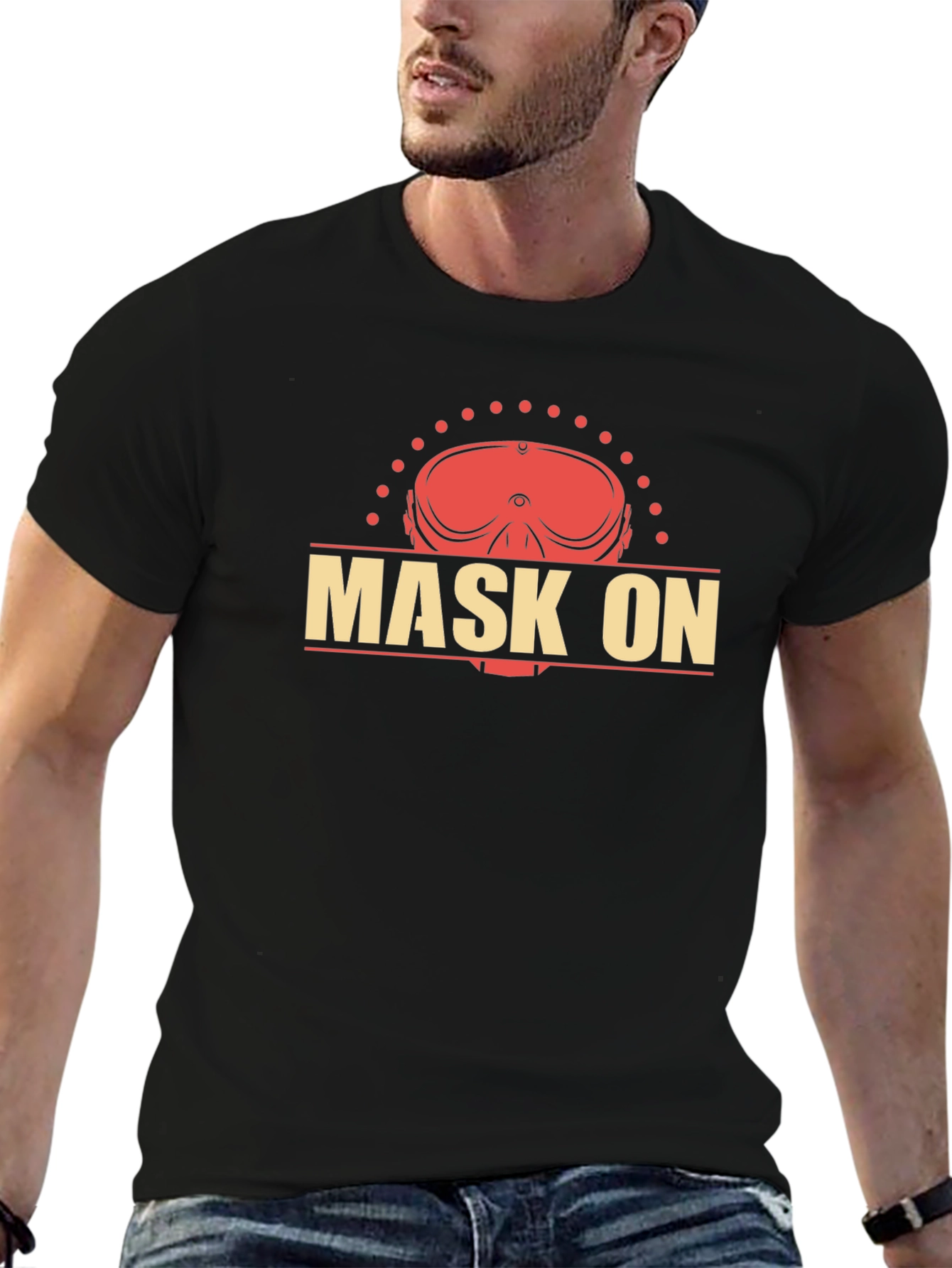 Black Mask On Graphic T-Shirt view 6