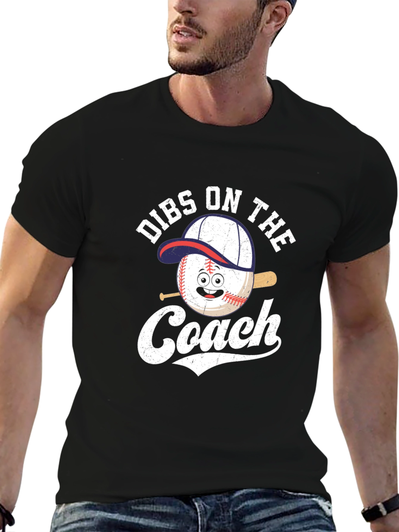Black Dibs On The Coach Baseball T-Shirt view 6