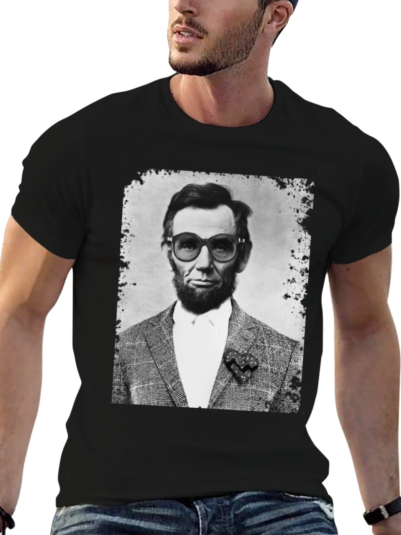 Black Abraham Lincoln in Shades T-Shirt view 6