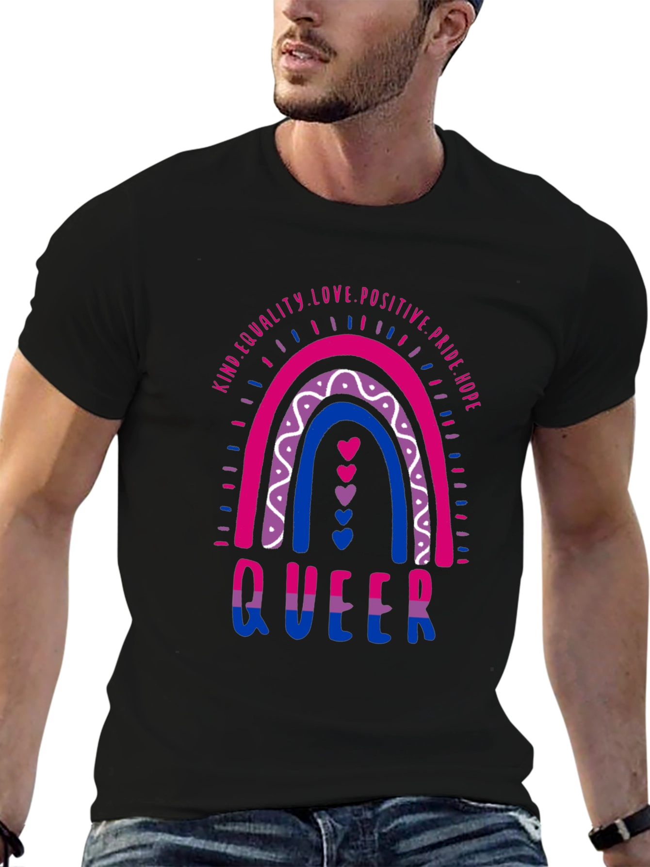 Black Bisexual Pride Queer T-Shirt view 6