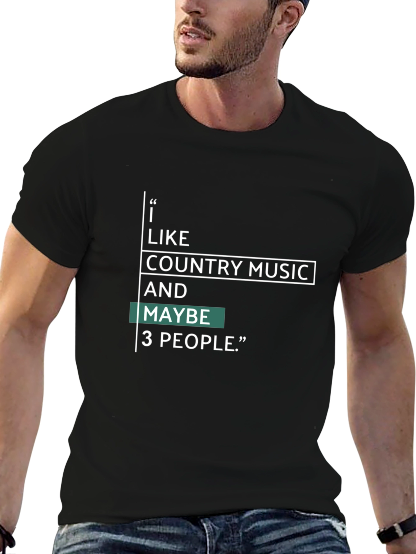 Black Country Music & People Graphic Tee - Black view 6