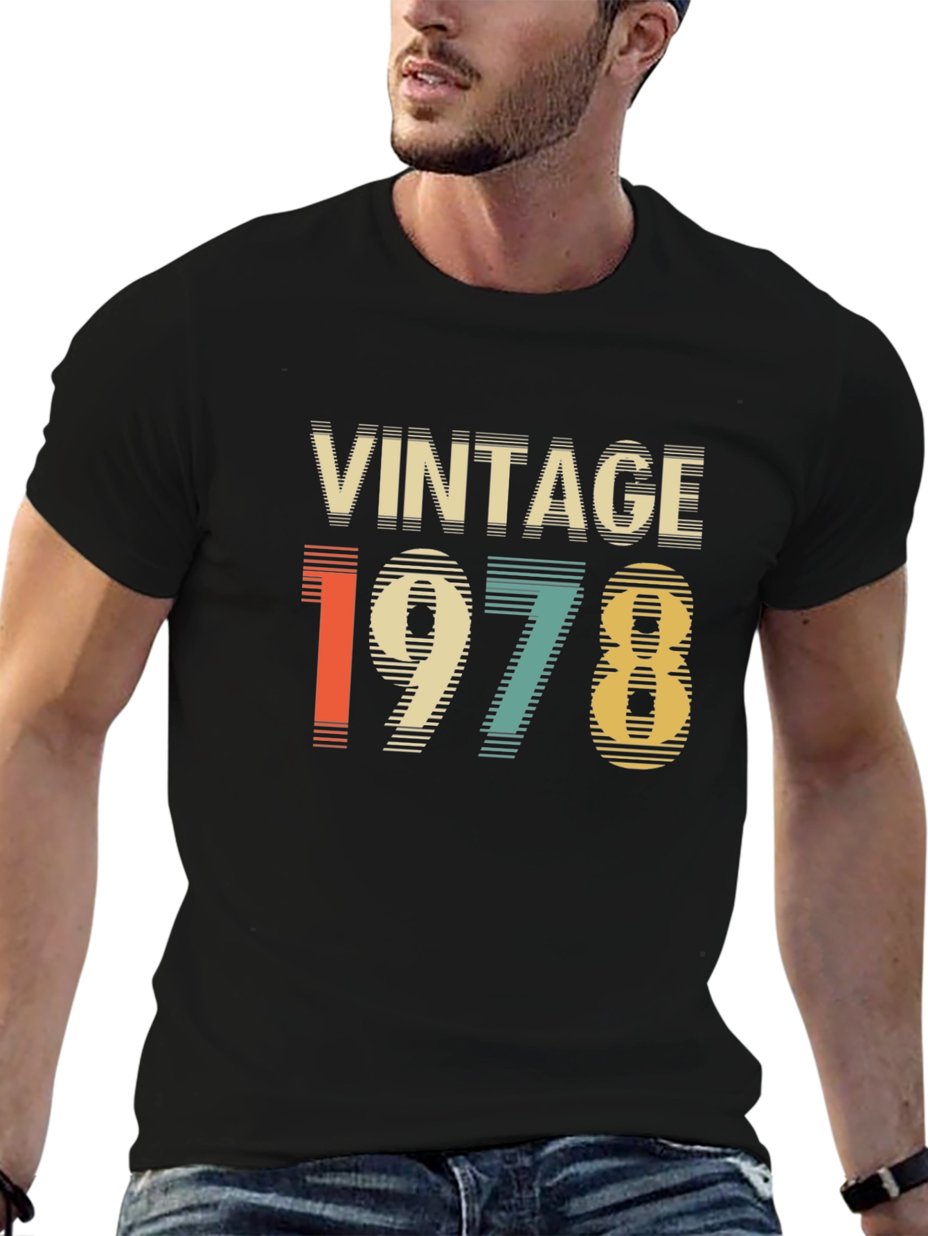Black Vintage 1978 Graphic Tee - Retro Style view 6