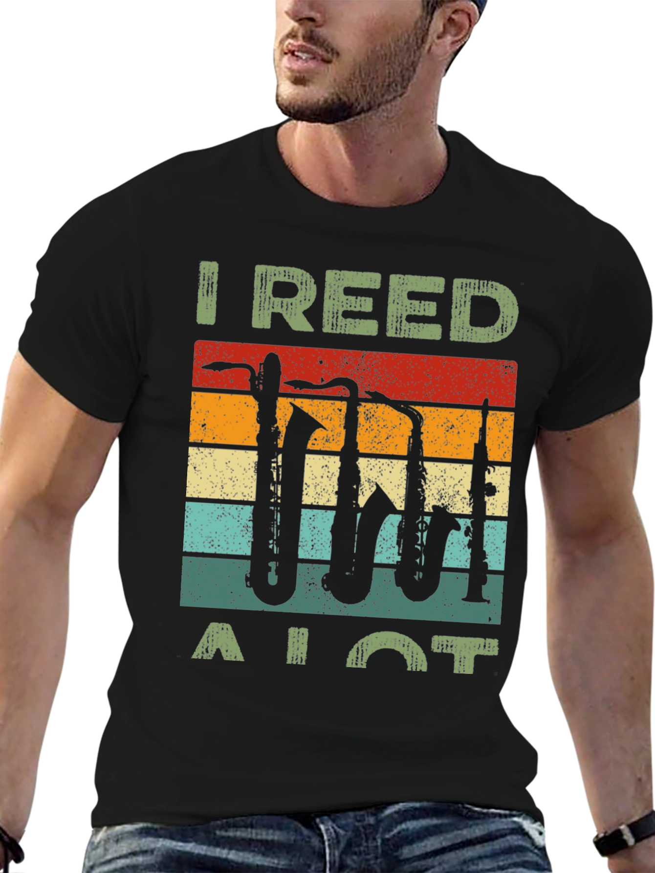 Black I Reed A Lot Saxophone T-Shirt - Music Lover Tee view 6