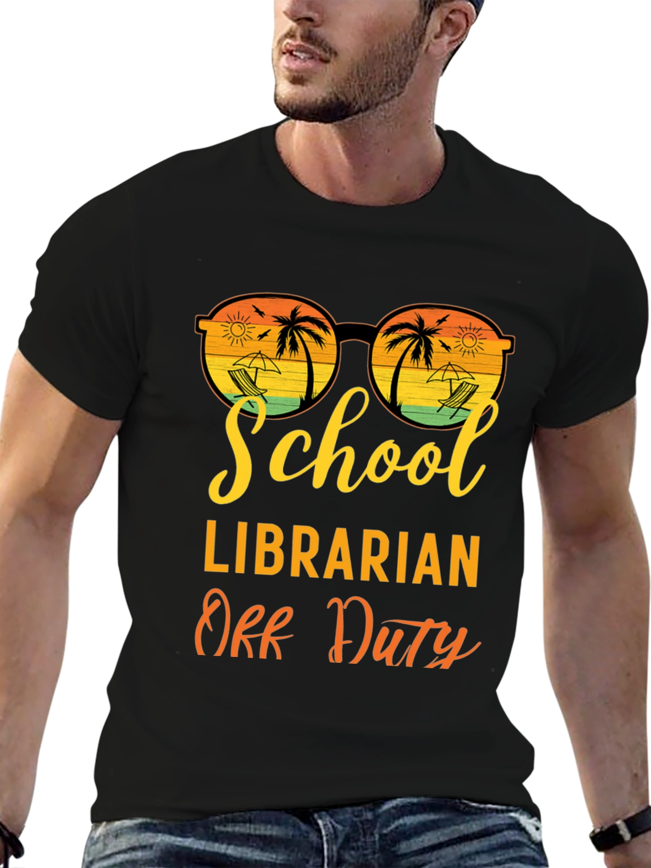 Black School Librarian Off Duty Graphic T-Shirt view 6