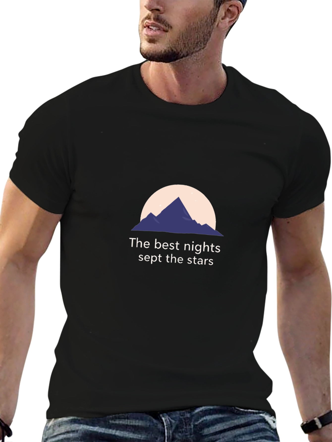 Black Mountain Night Sky Graphic Tee - Unisex view 6