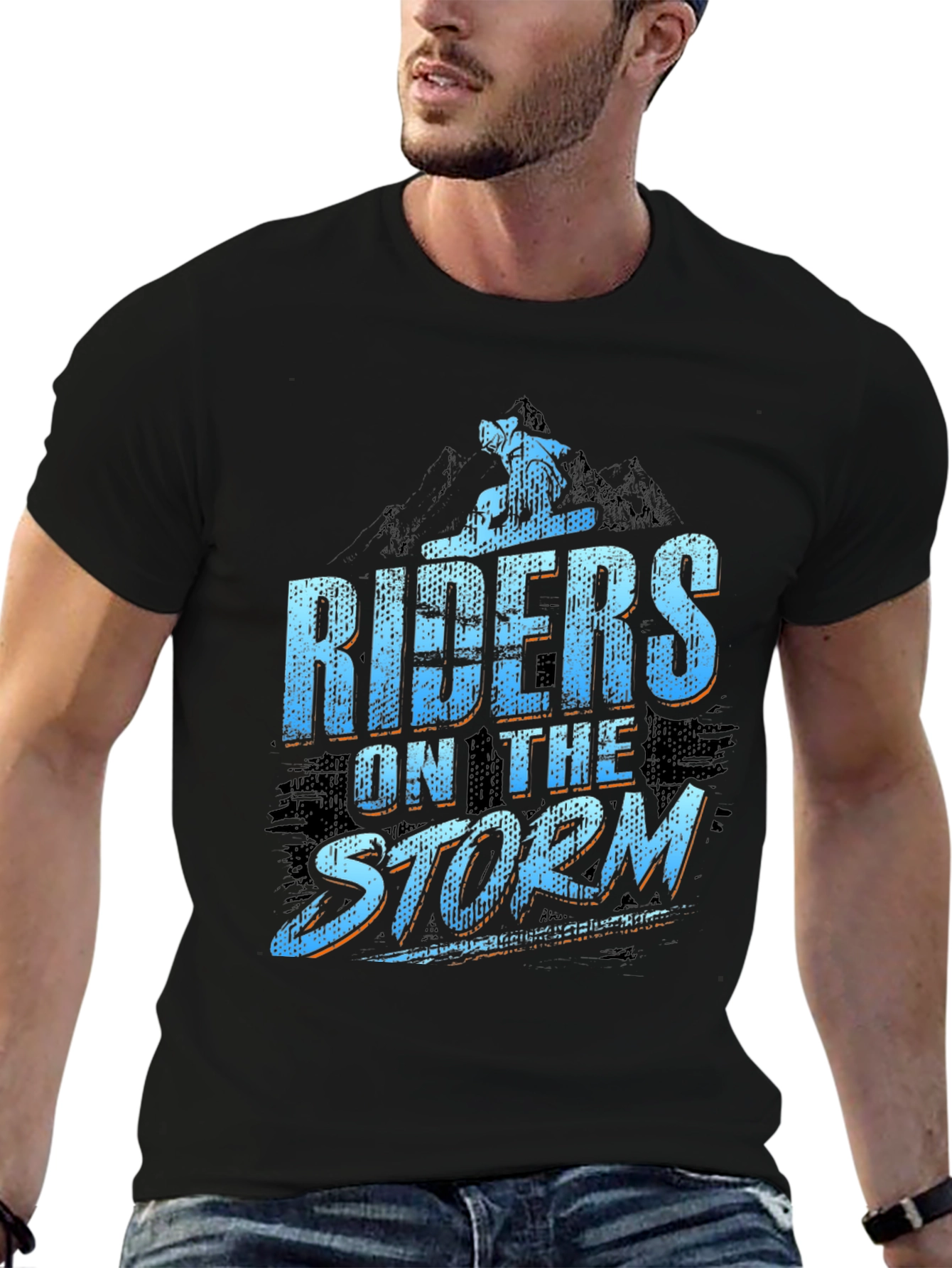 Black Riders on the Storm Black Graphic Tee view 6
