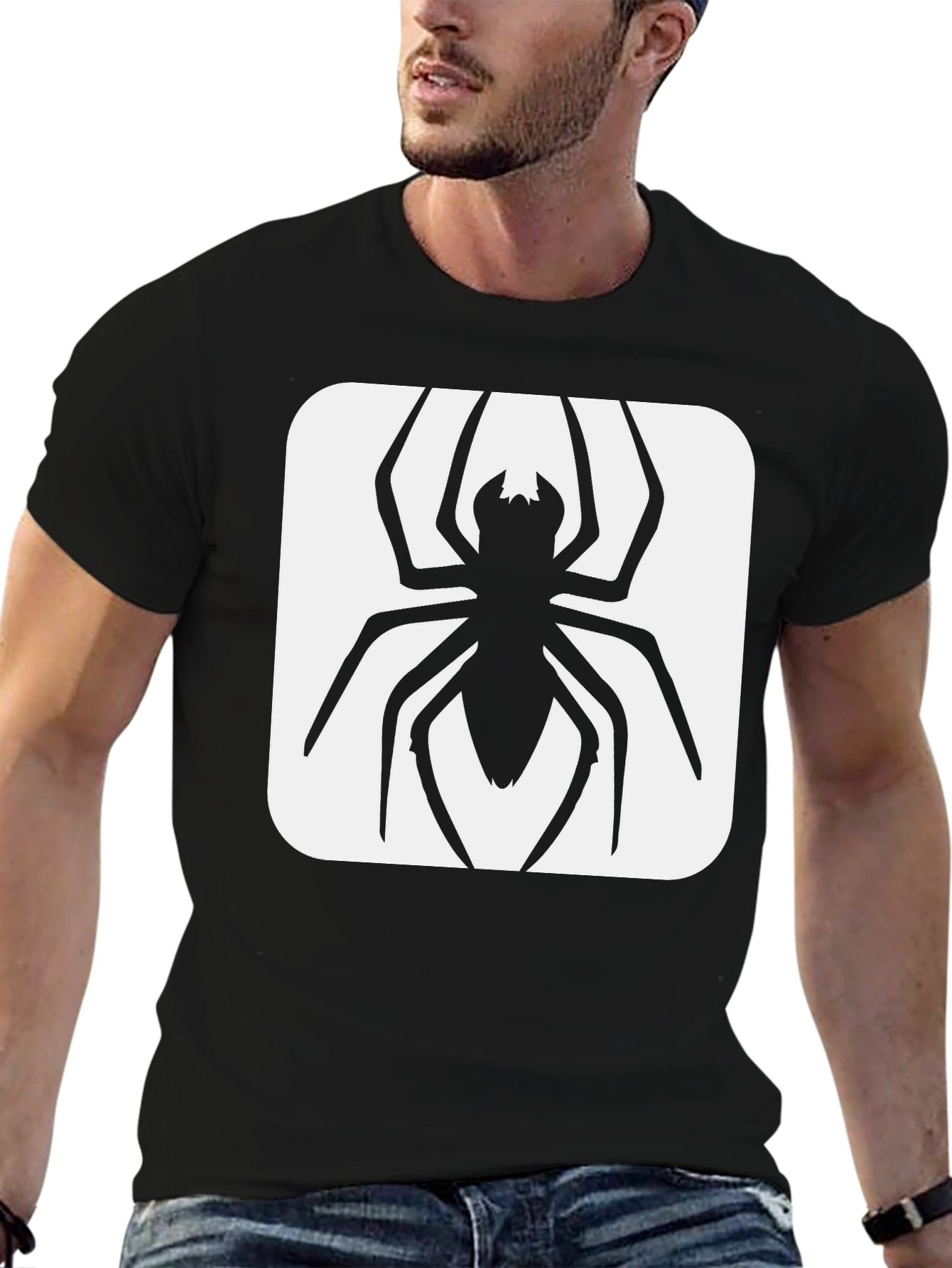 Black Spider Graphic Tee - Black Cotton Blend view 6