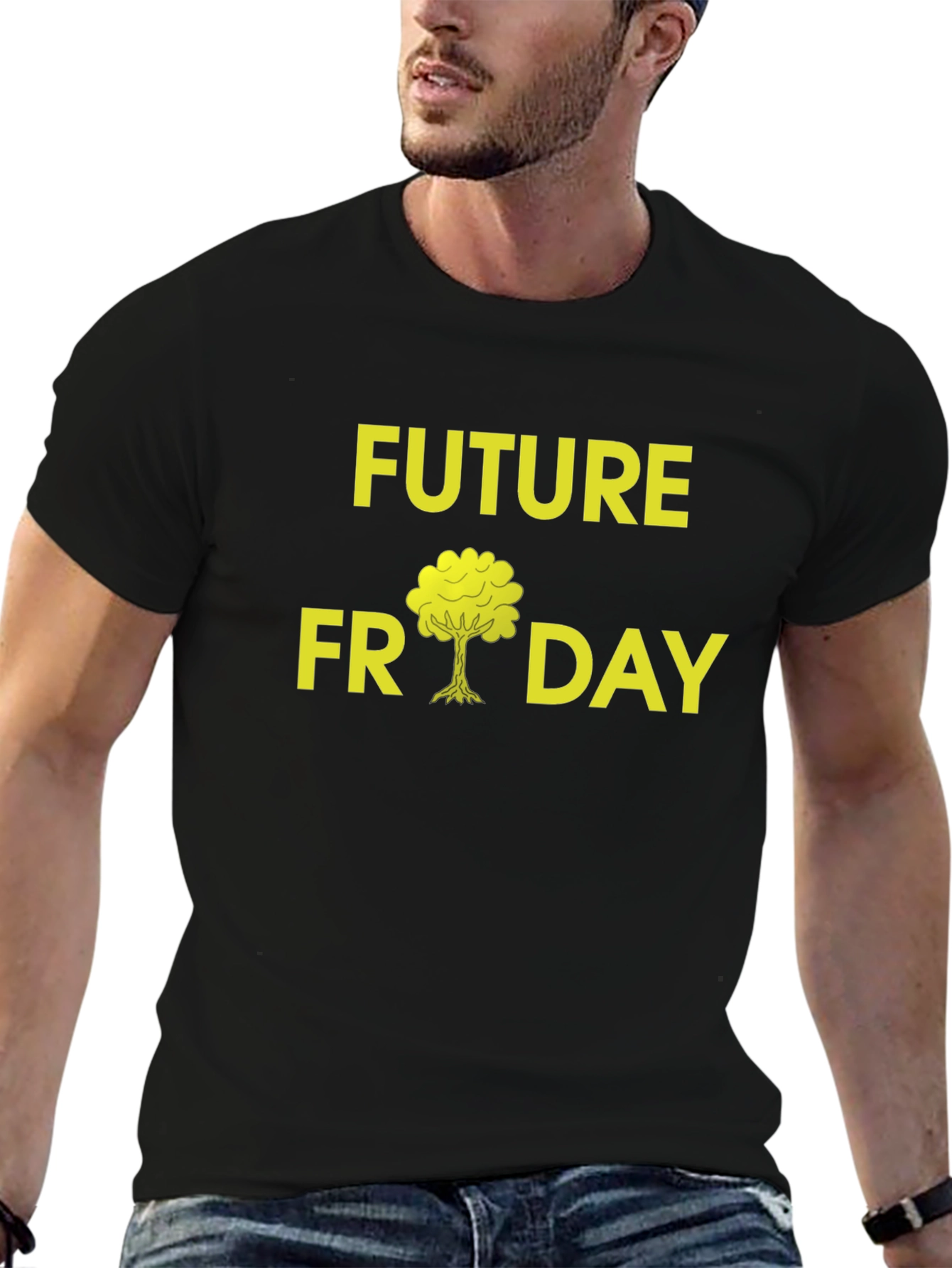 Black Future Friday Tree Graphic T-Shirt - Soft Cotton Tee view 6