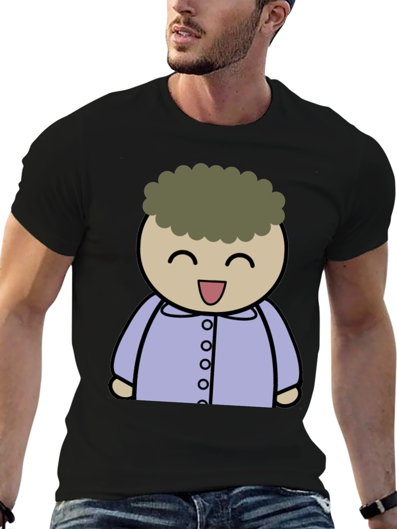 Black Cartoon Character Graphic T-Shirt view 6