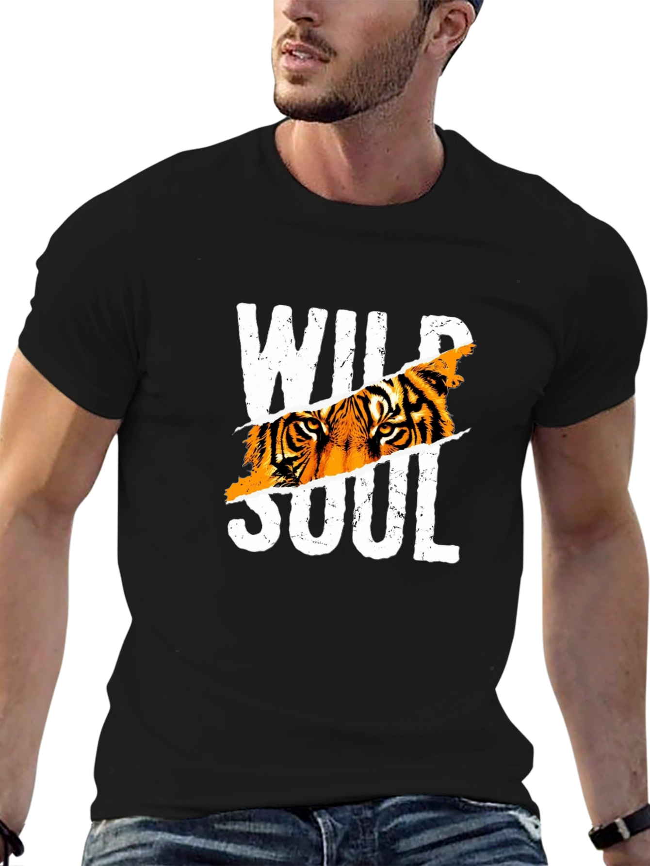 Black Wild Soul Tiger Graphic Tee - Black view 6