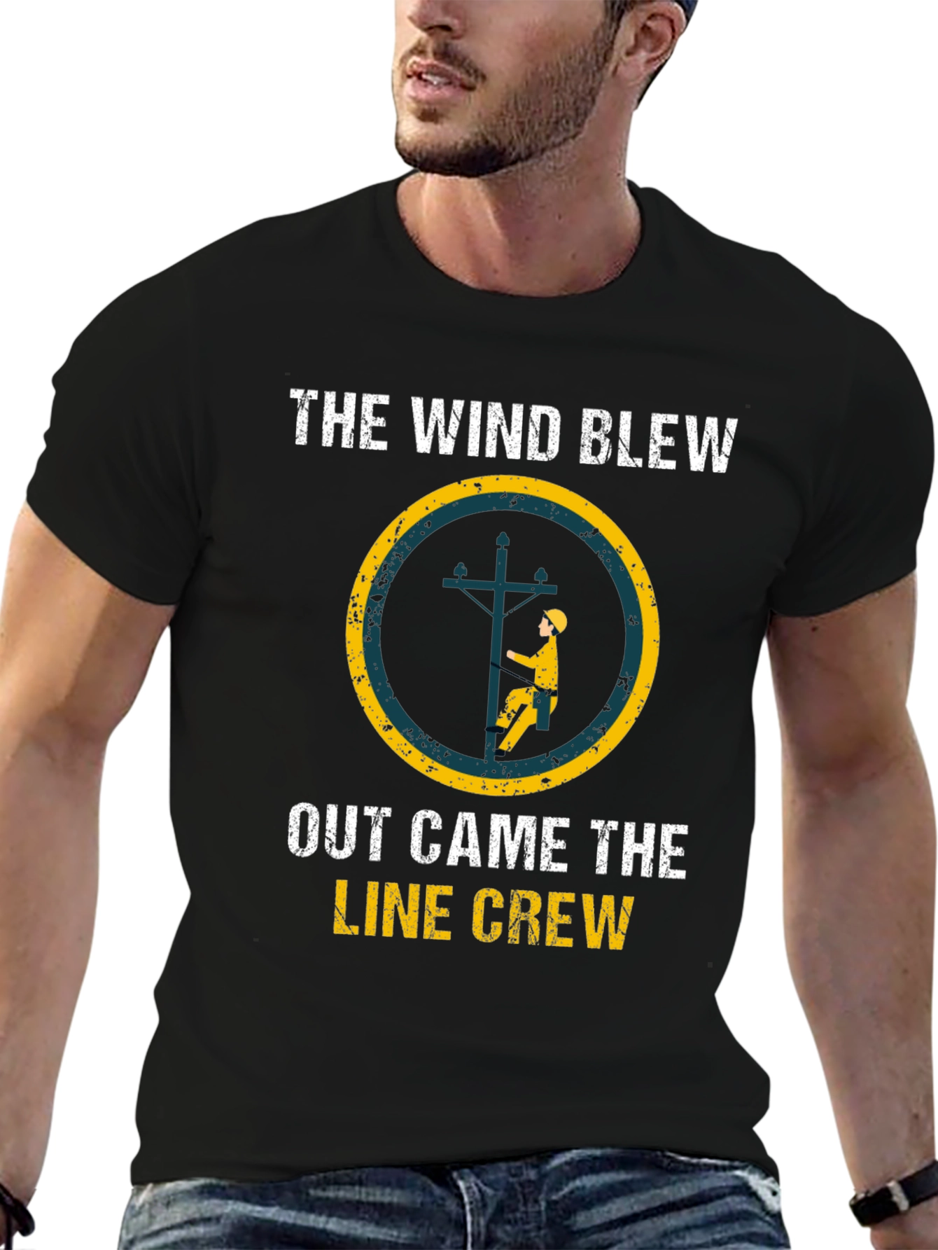 Black The Wind Blew Line Crew Graphic T-Shirt view 6