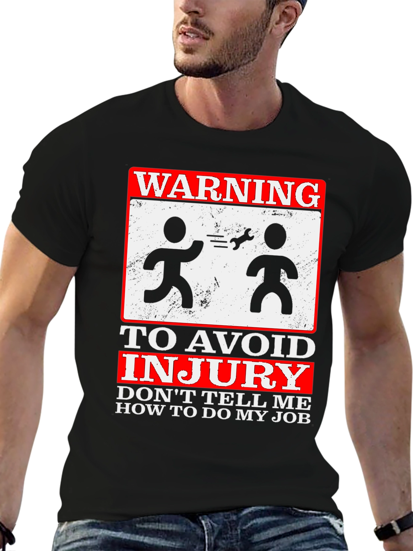 Black Warning Graphic Tee - Don't Tell Me How to Do My Job view 6