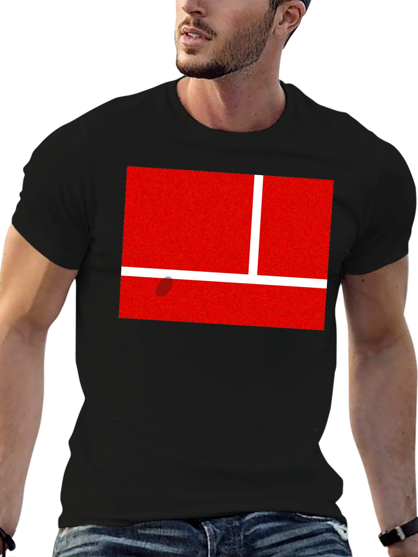 Black Tennis Court T-Shirt - Serve Up Style! view 6
