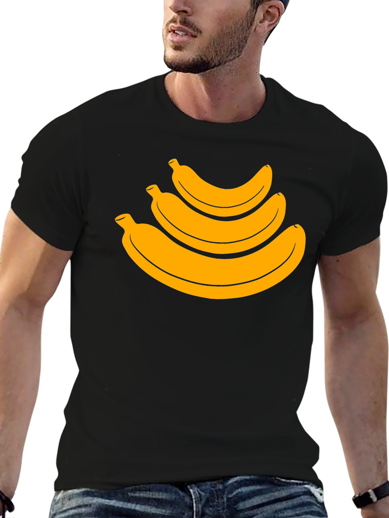 Black Banana Stack Graphic Tee - Casual Black T-Shirt view 6