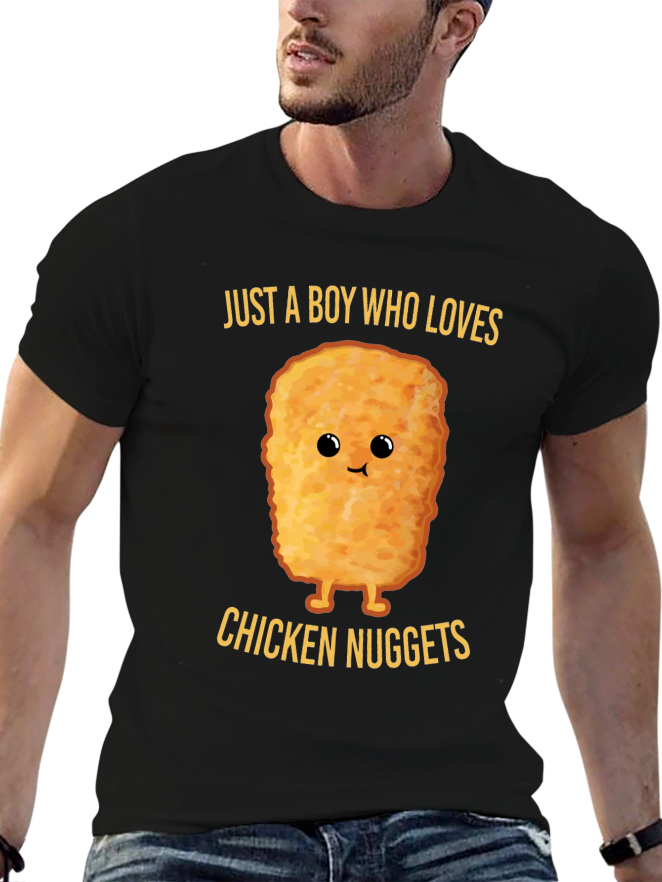 Black Chicken Nugget Lover T-Shirt view 6