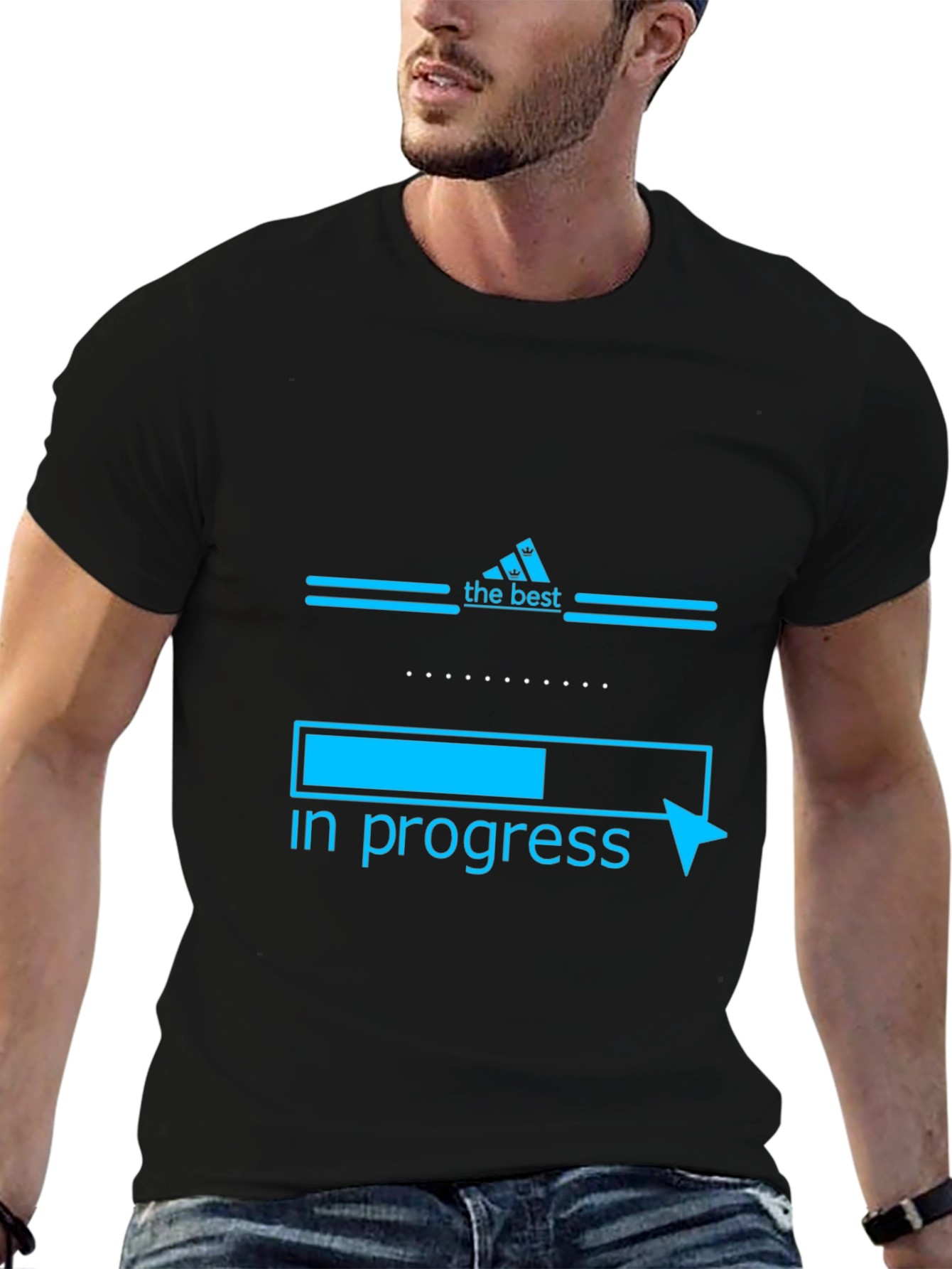 Black The Best In Progress Black Graphic T-Shirt view 6