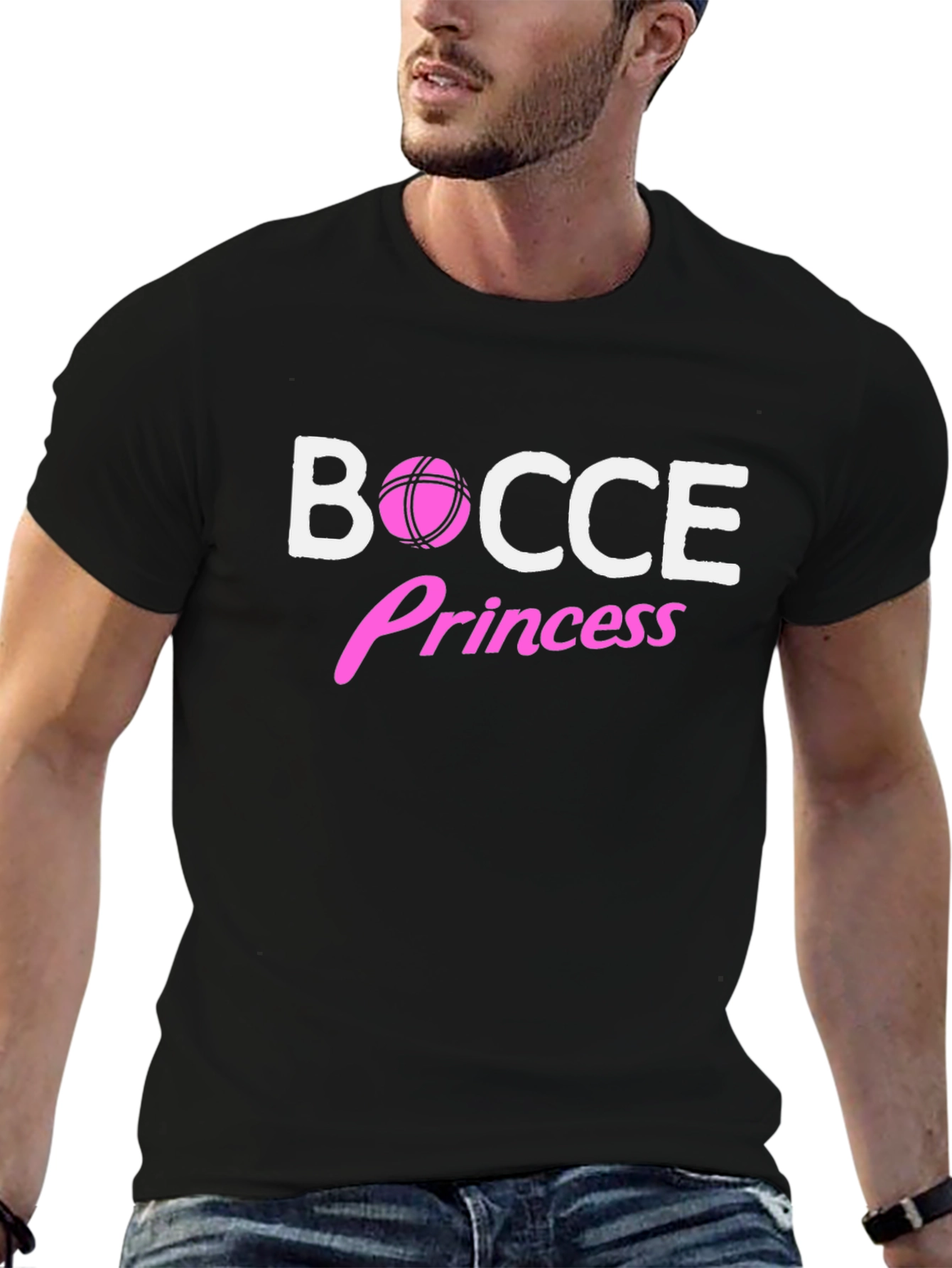 Black Bocce Princess Black T-Shirt - Game Day Style view 6
