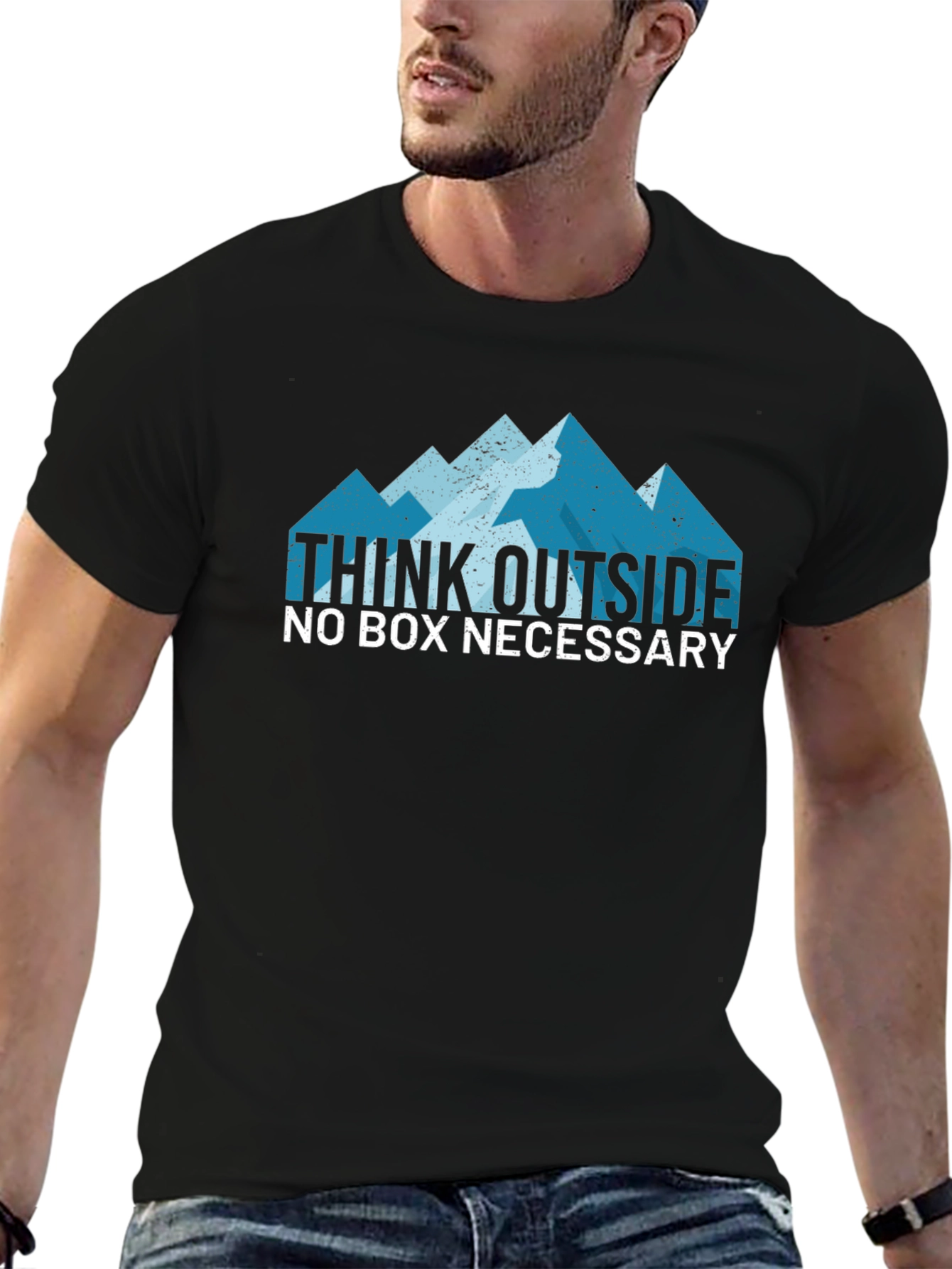 Black Think Outside the Box Graphic Tee view 6