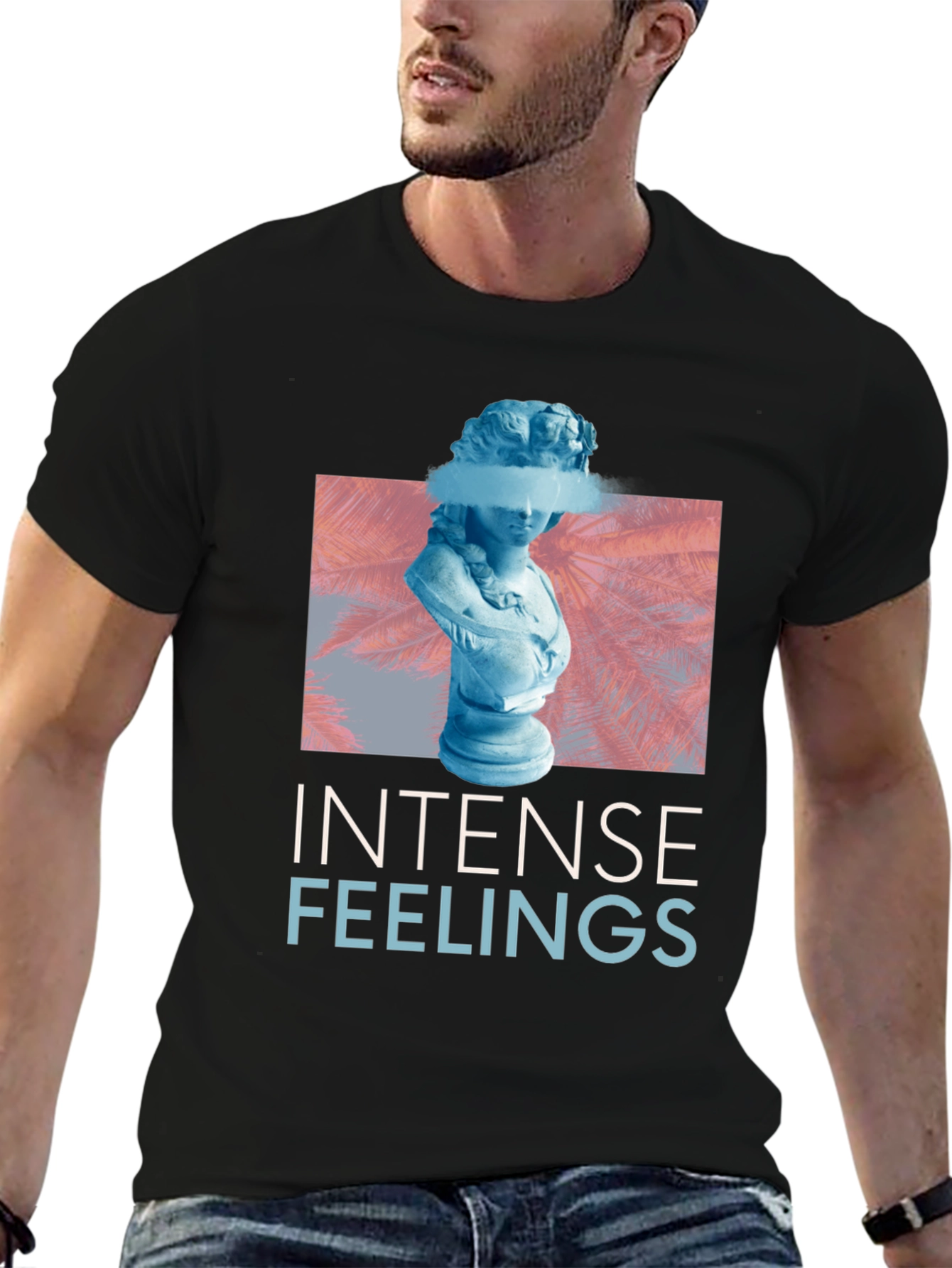 Black Intense Feelings Graphic Tee - Trendy Streetwear view 6