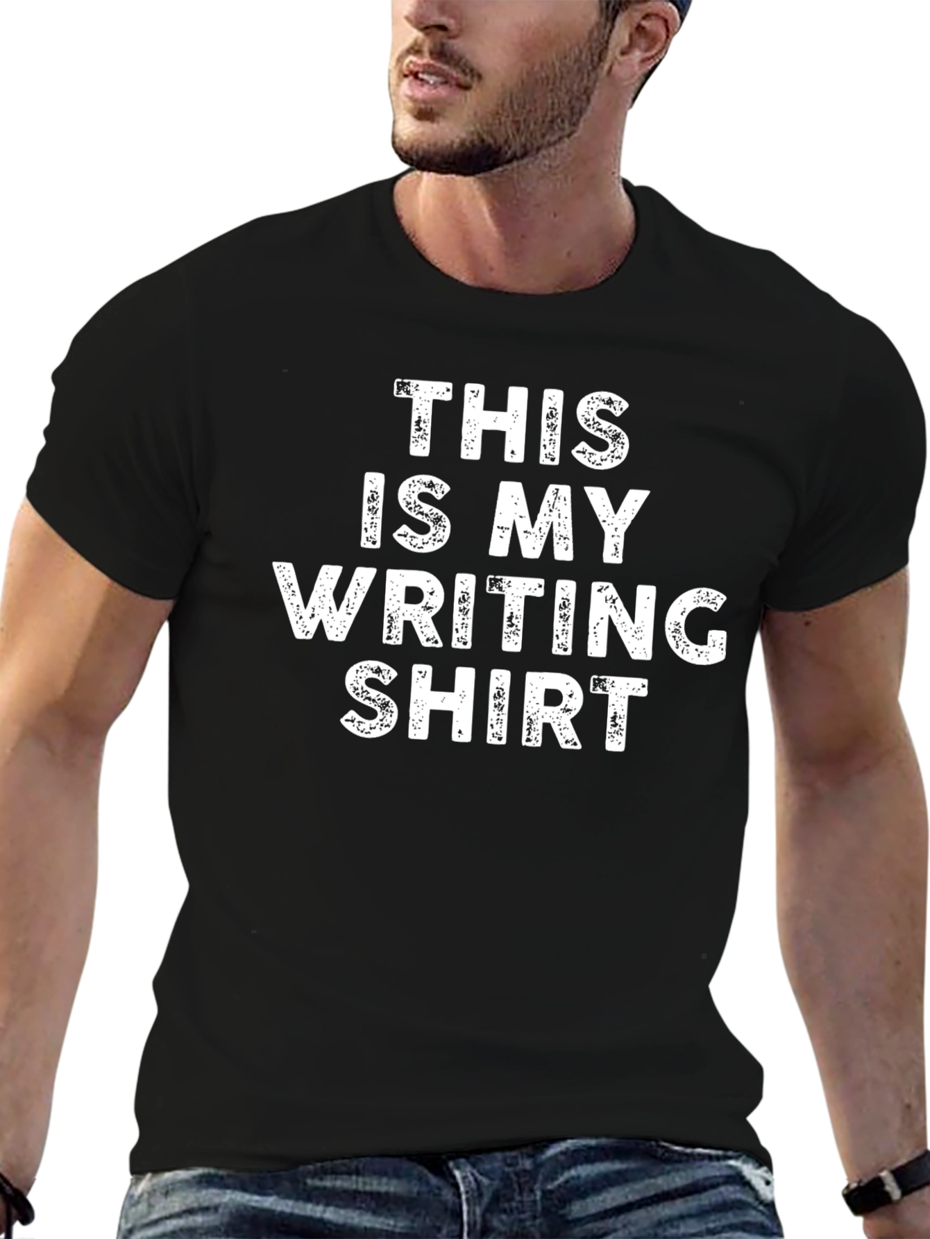 Black Writing Shirt - Novelty Writer T-Shirt view 6