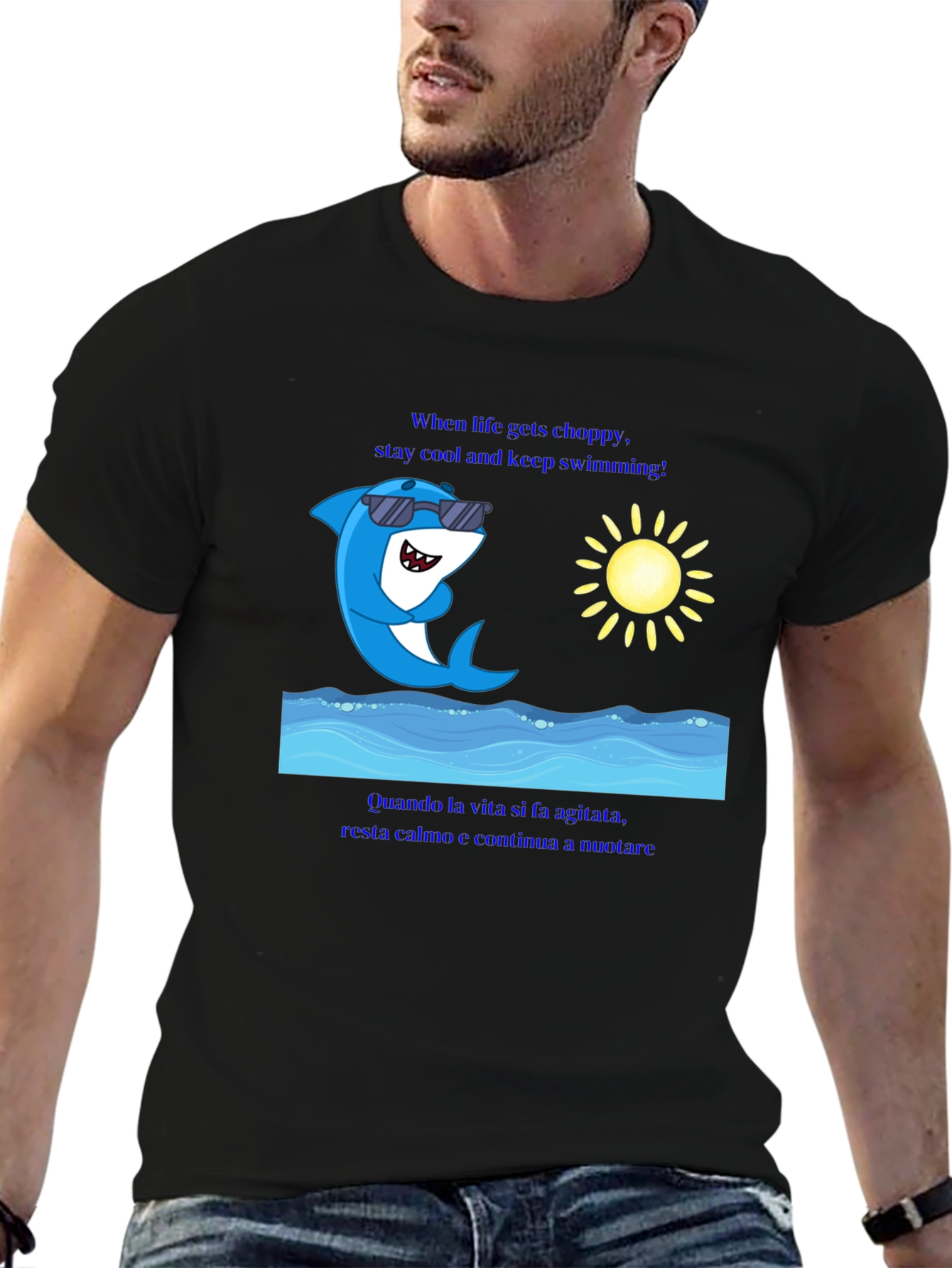 Black Cool Shark Tee - When Life Gets Choppy view 6