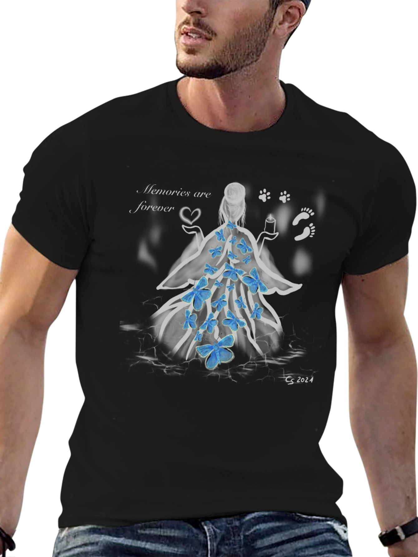 Memories Forever T-Shirt - Angel with Butterflies - 6