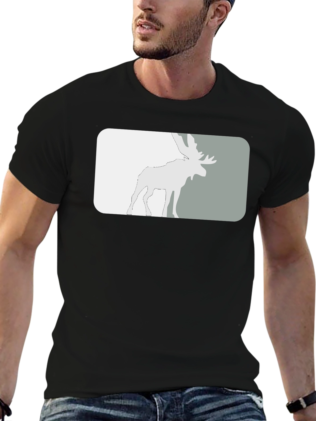Black Moose Graphic Tee - Stylish Black T-Shirt view 6