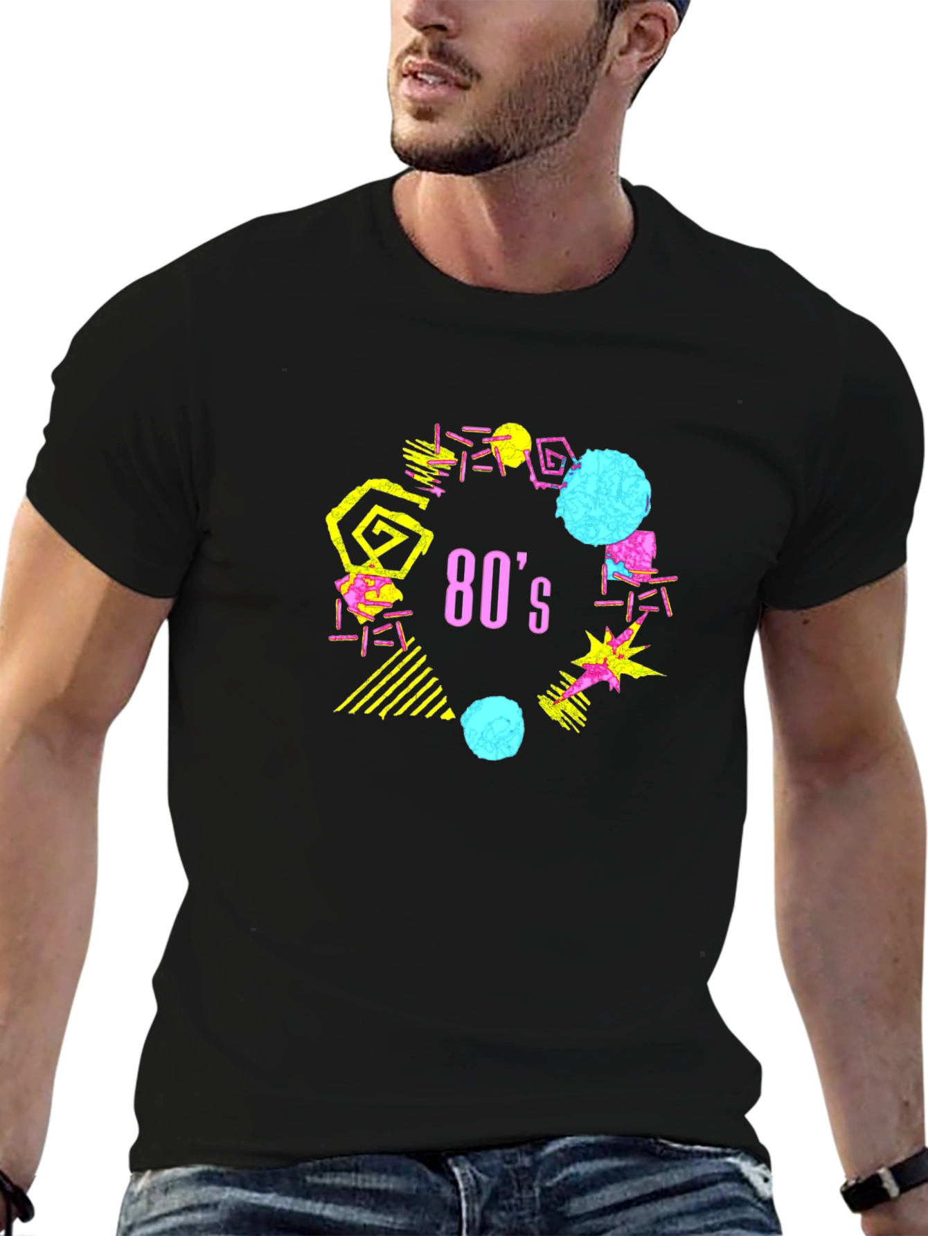 Black Retro 80's Graphic T-Shirt view 6