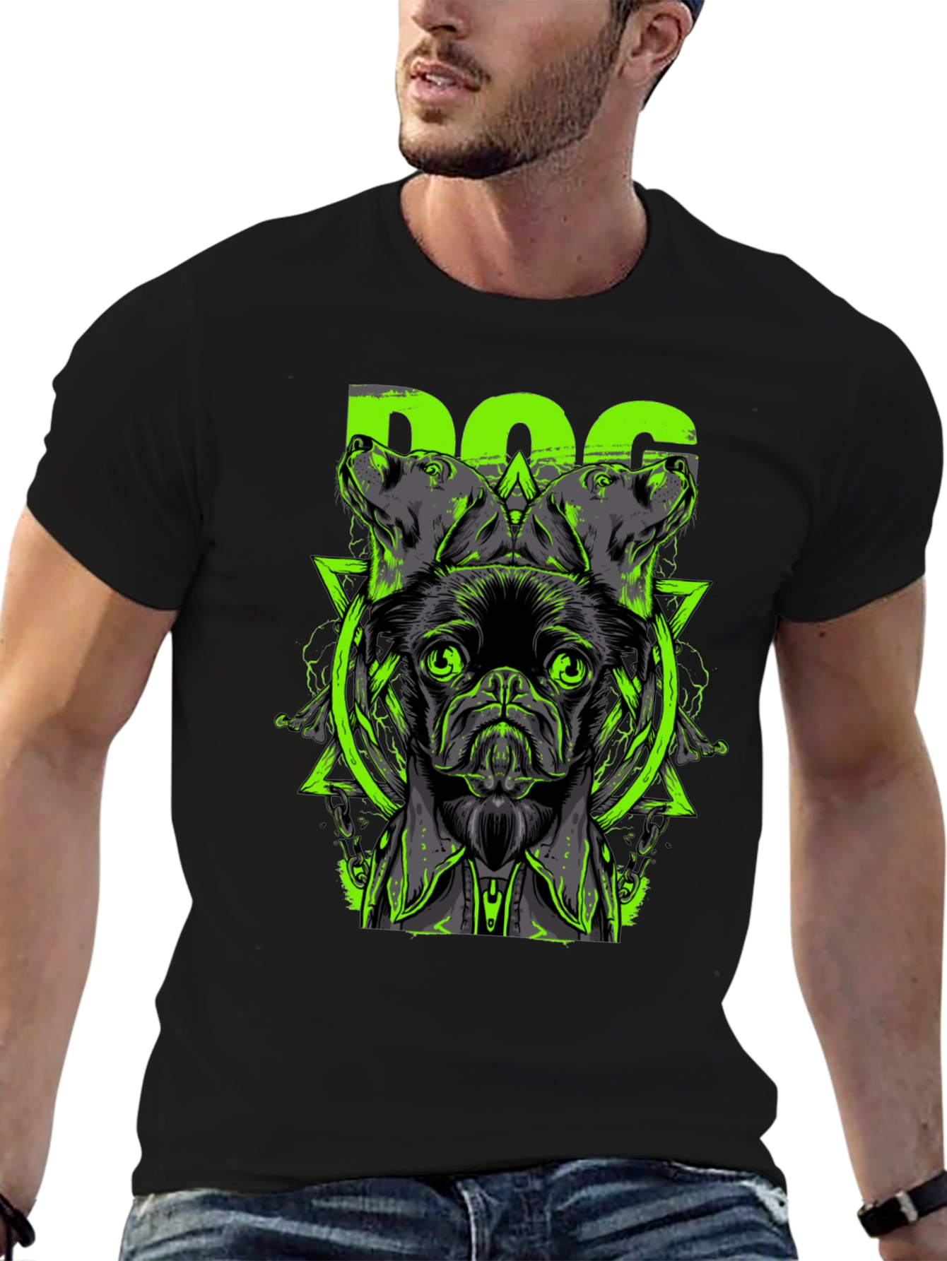 Black Dog Graphic Print Black T-Shirt view 6
