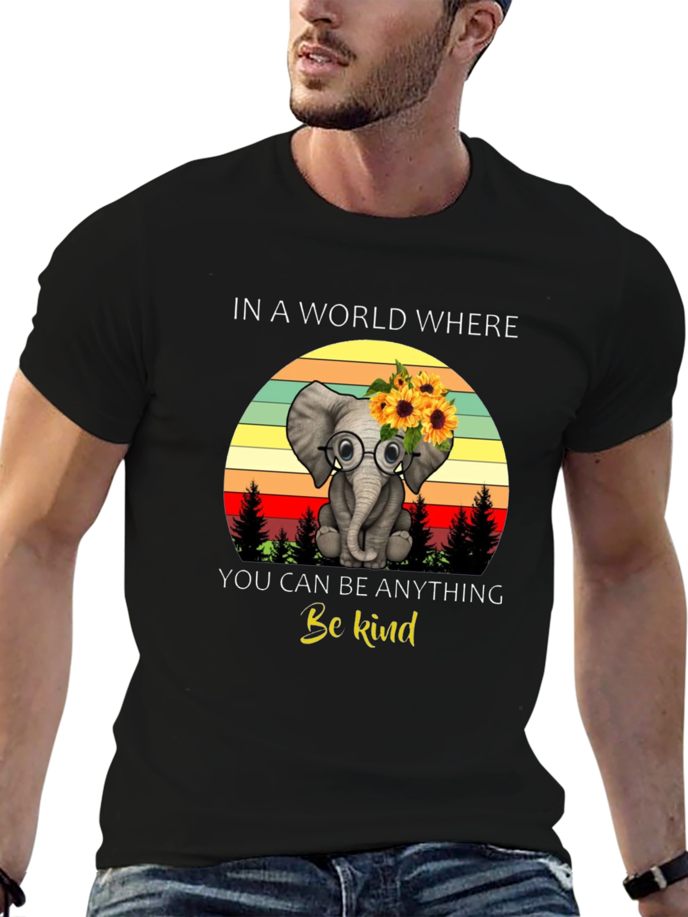 Black Be Kind Elephant T-Shirt view 6