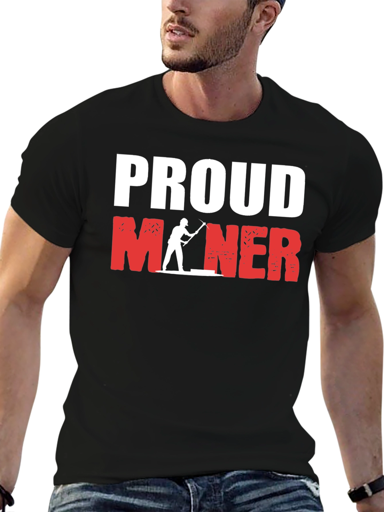Black Proud Miner Graphic T-Shirt - Black view 6
