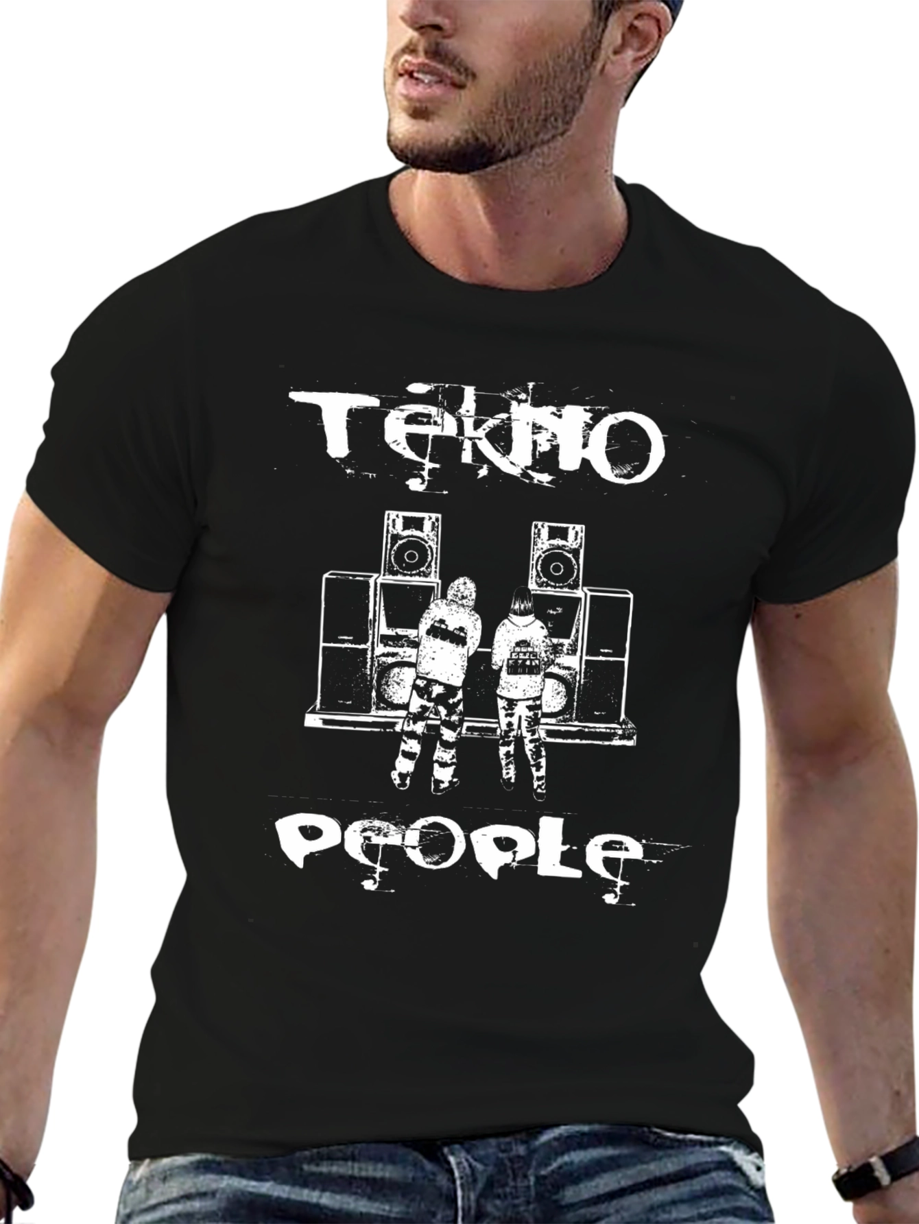 Black Tekno People Graphic T-Shirt - Black view 6