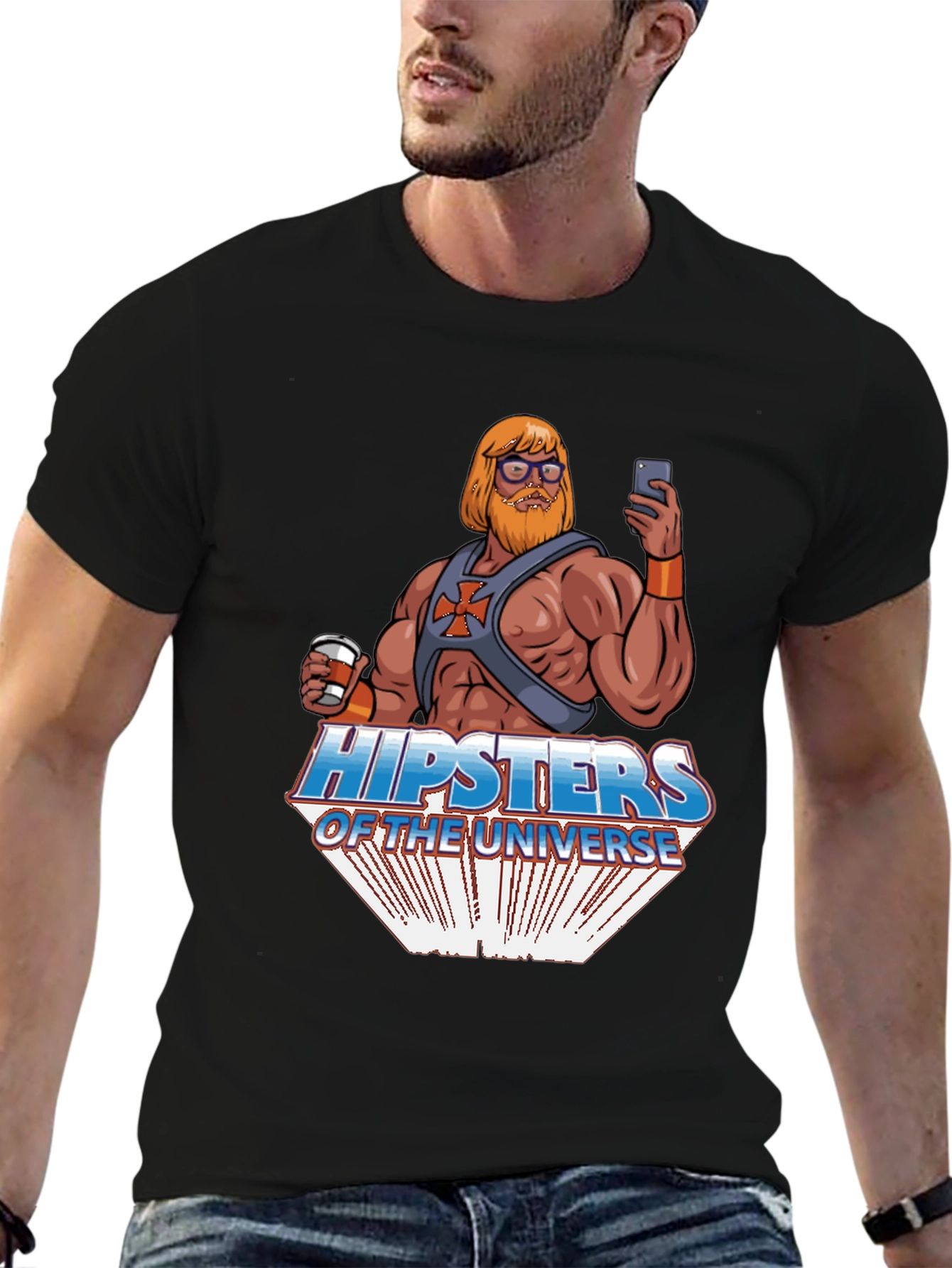 Black Hipsters of the Universe Graphic Tee view 6