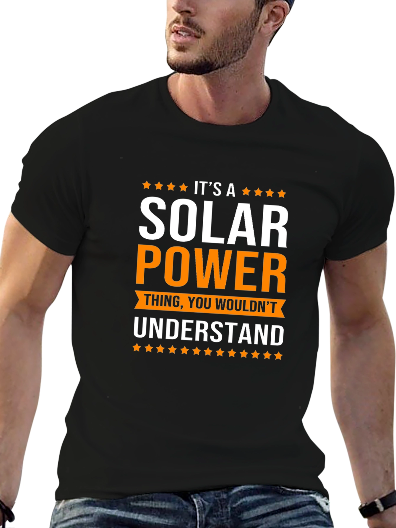 Black It's a Solar Power Thing T-Shirt - Black view 6