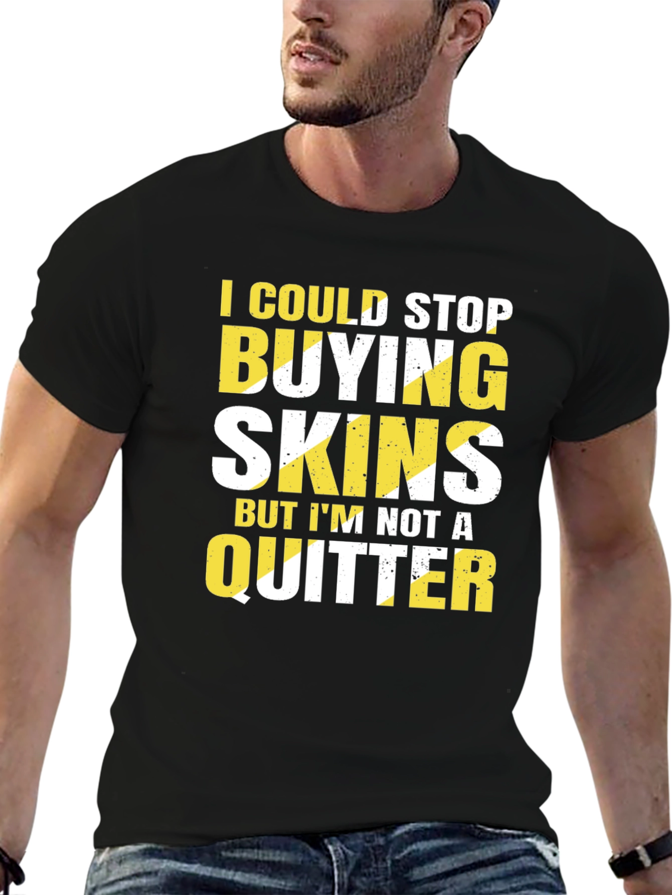 Black Funny Gamer T-Shirt - I Could Stop Buying Skins view 6
