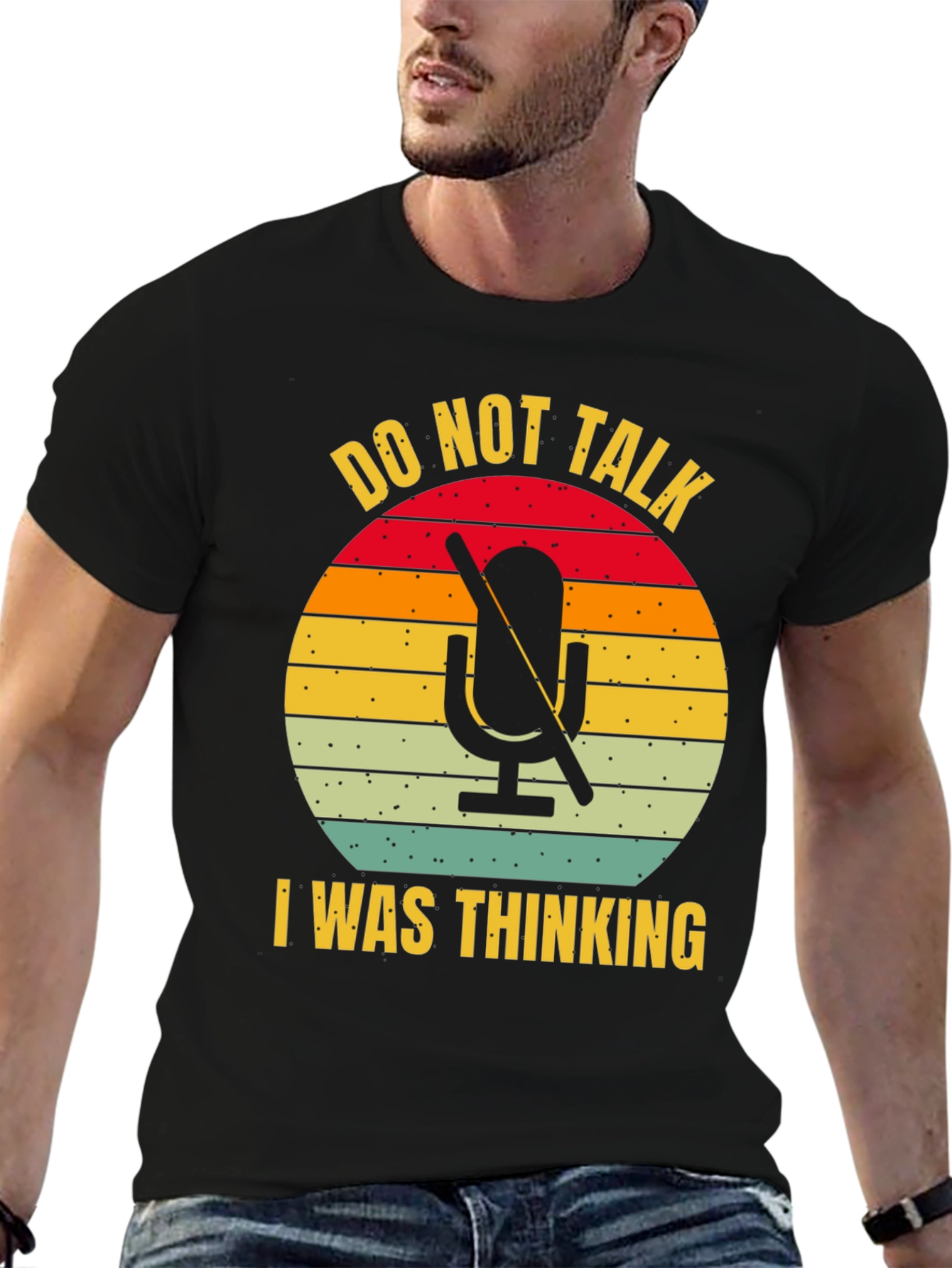 Black Do Not Talk I Was Thinking T-Shirt view 6
