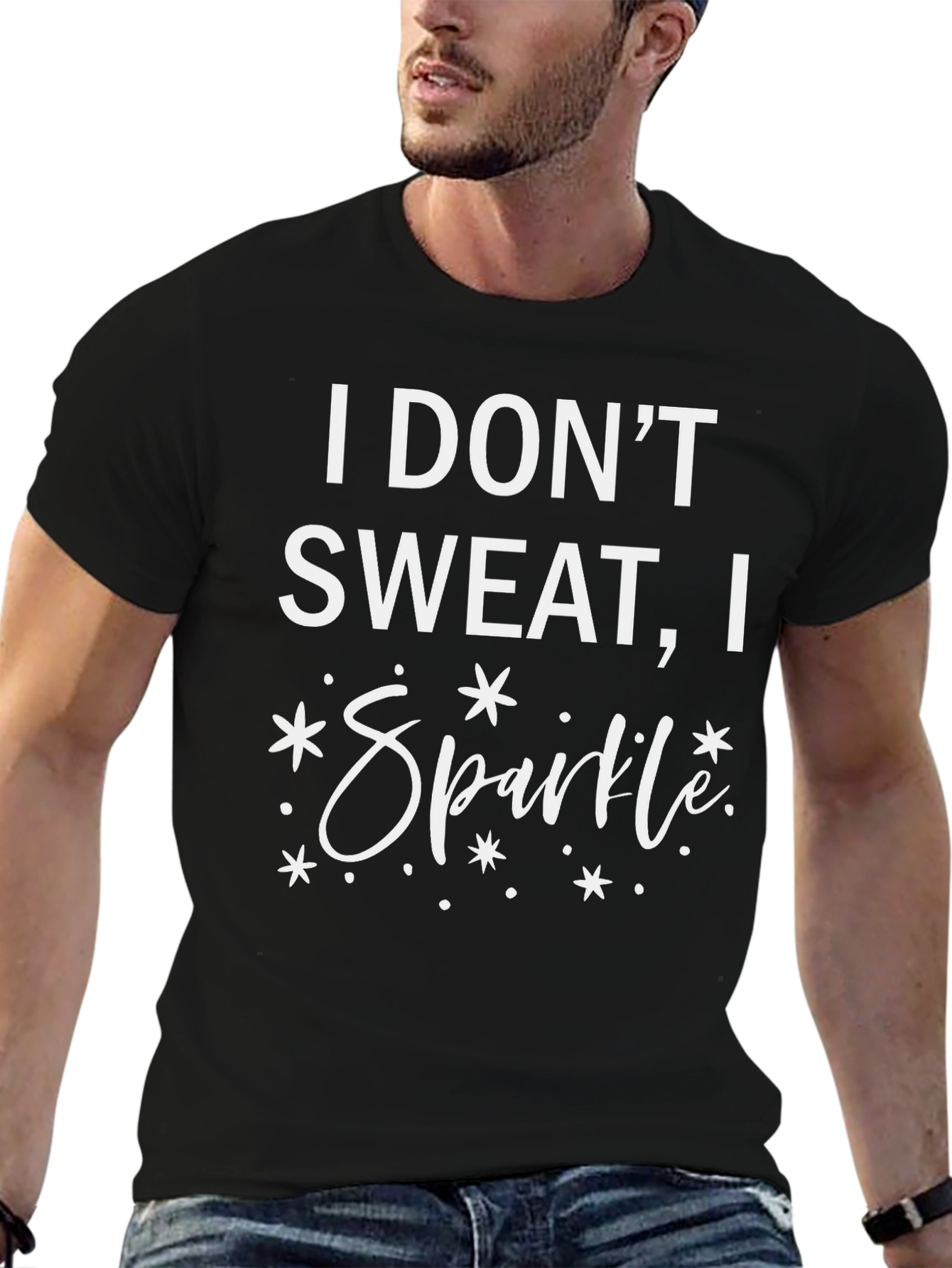 Black I Don't Sweat, I Sparkle T-Shirt view 6